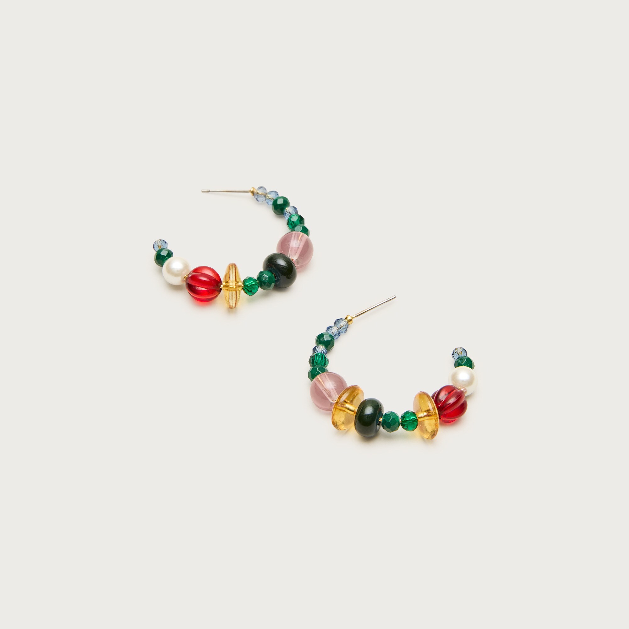 Mixed stone and bead hoops