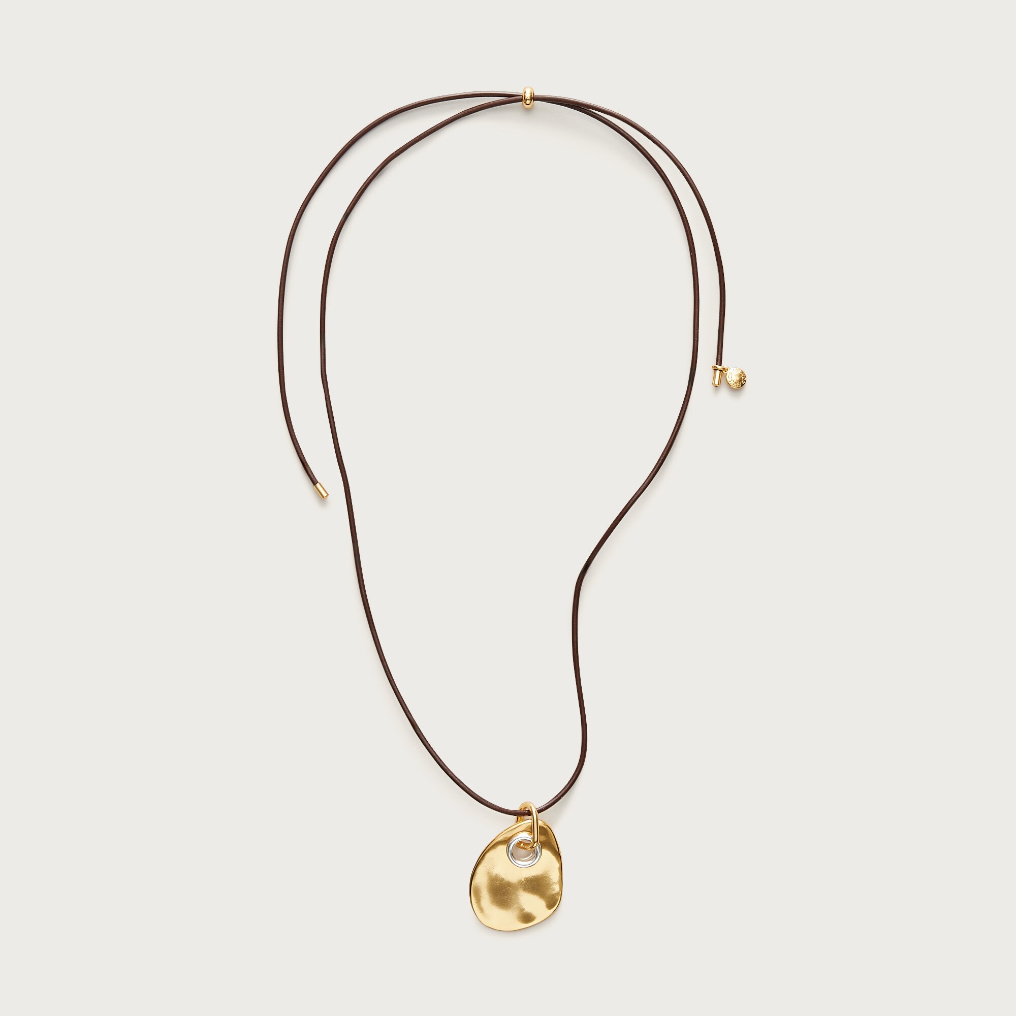 Grommet Pendant Necklace With Leather Cord For Women | J.Crew