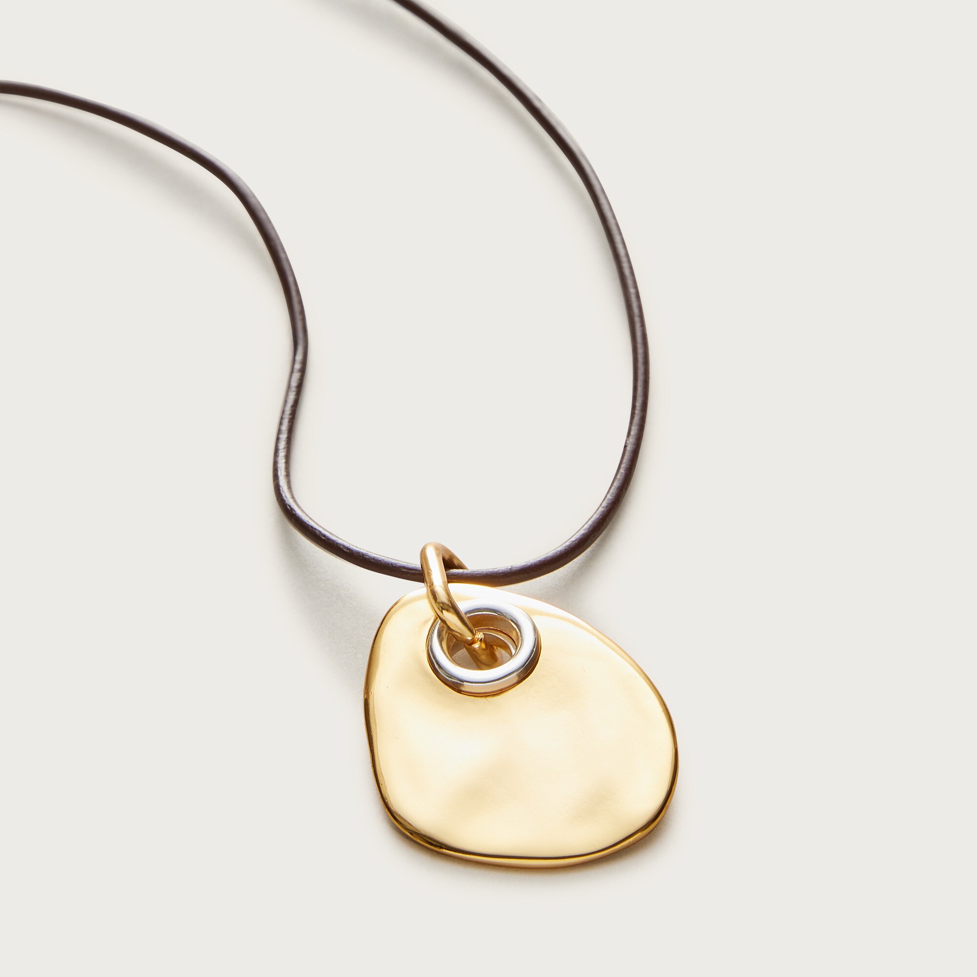 Grommet Pendant Necklace With Leather Cord For Women | J.Crew