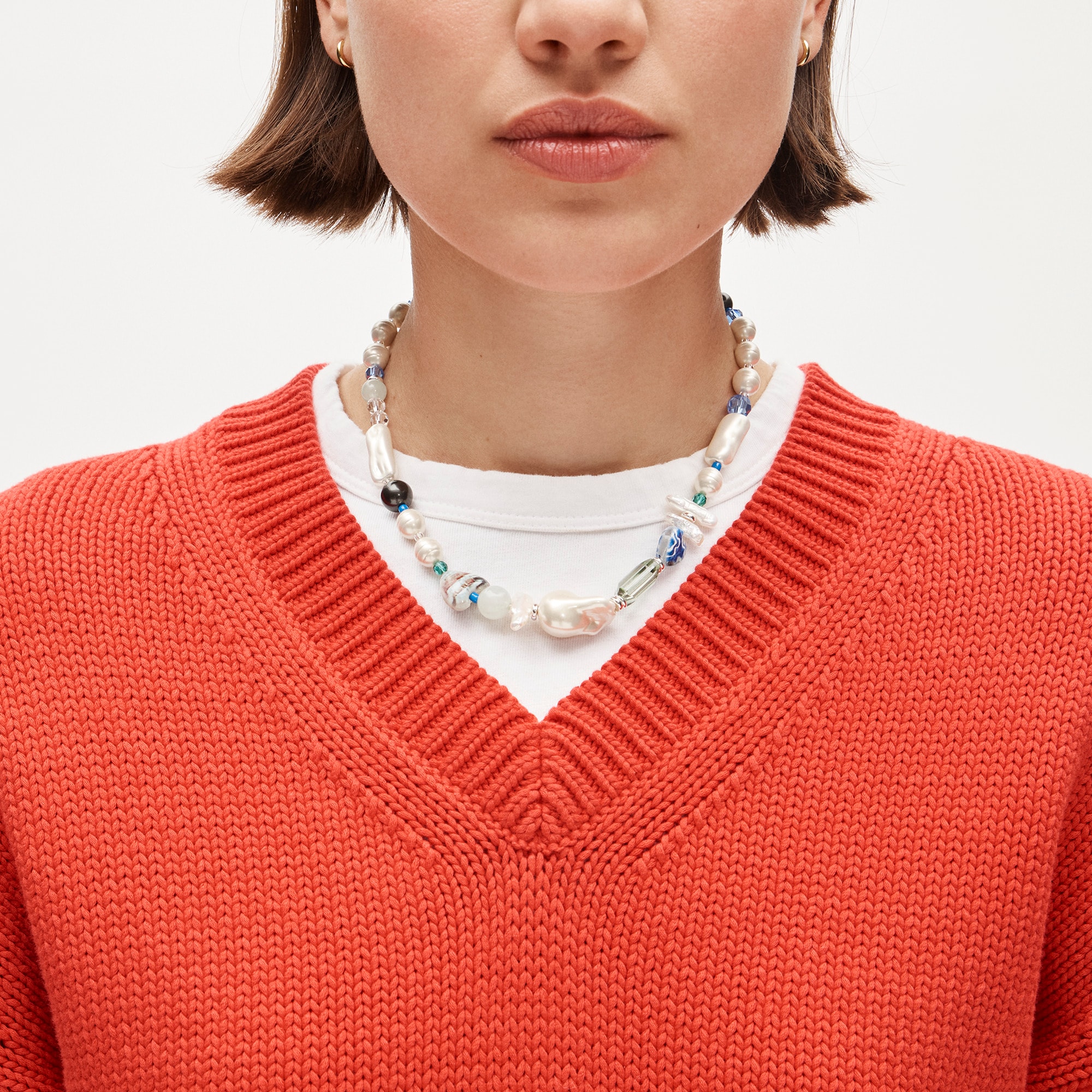 womens Mixed pearl and bead necklace