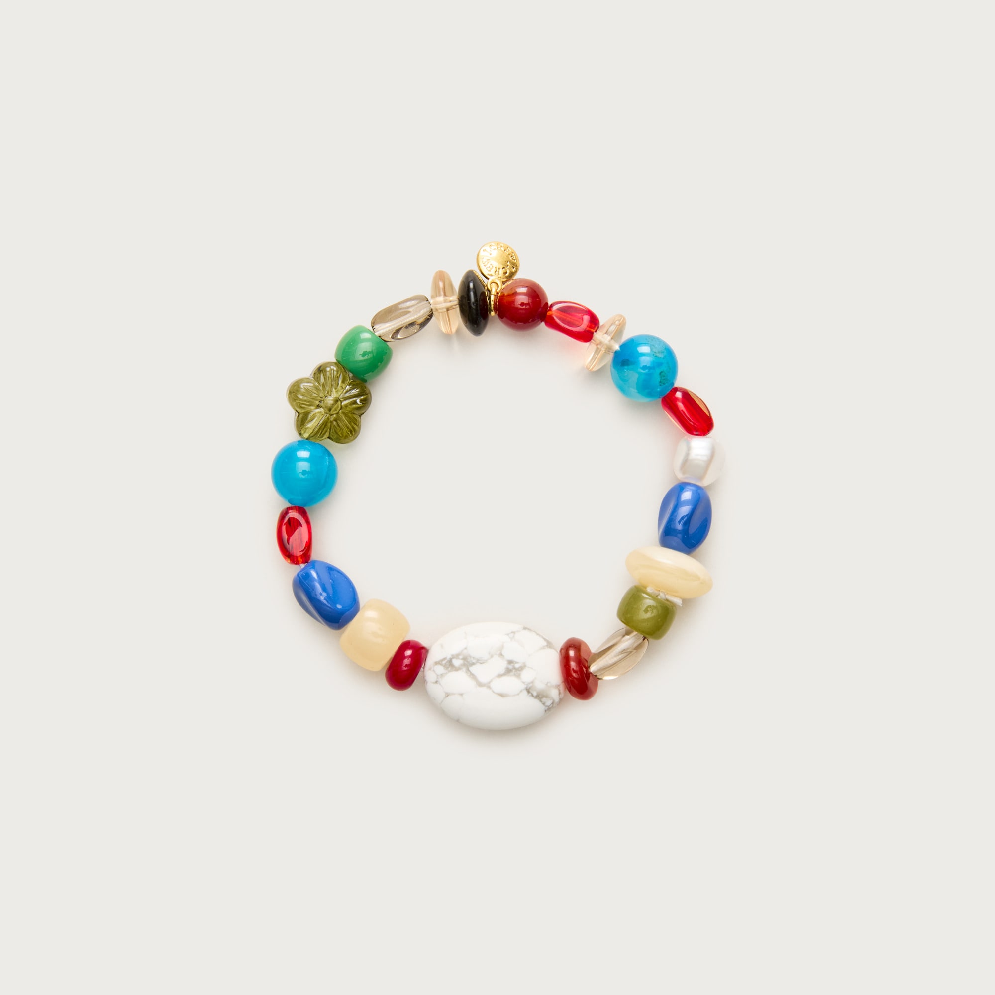 Mixed stone and bead bracelet