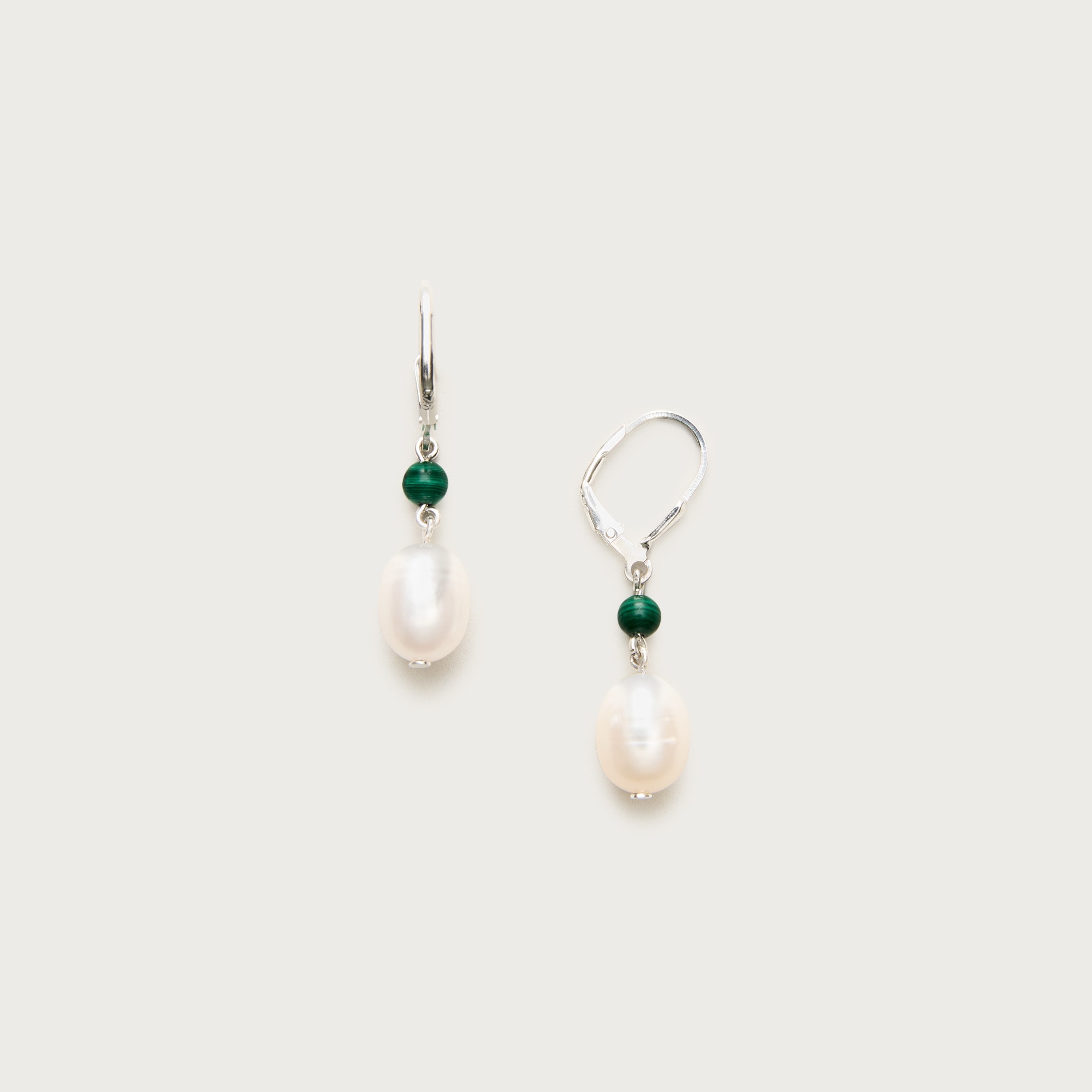 Silver-plated freshwater pearl earrings