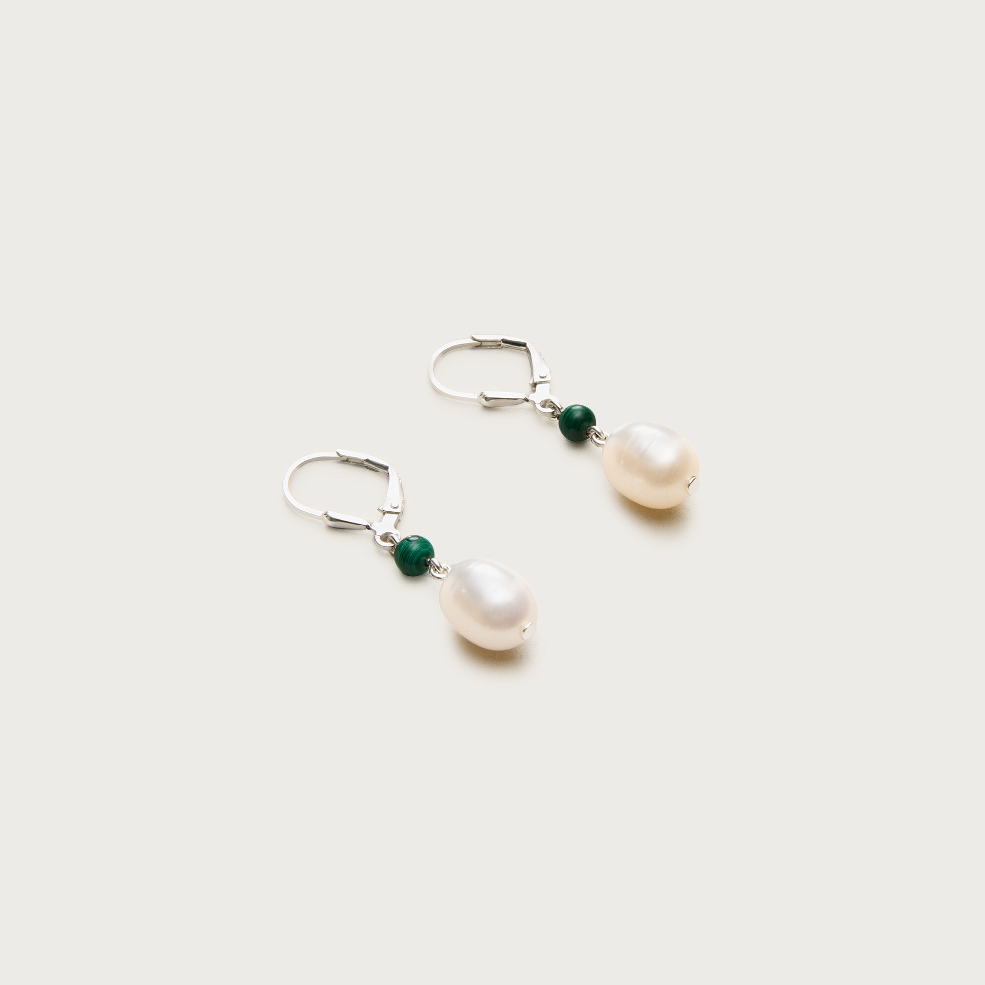 Silver-plated freshwater pearl earrings