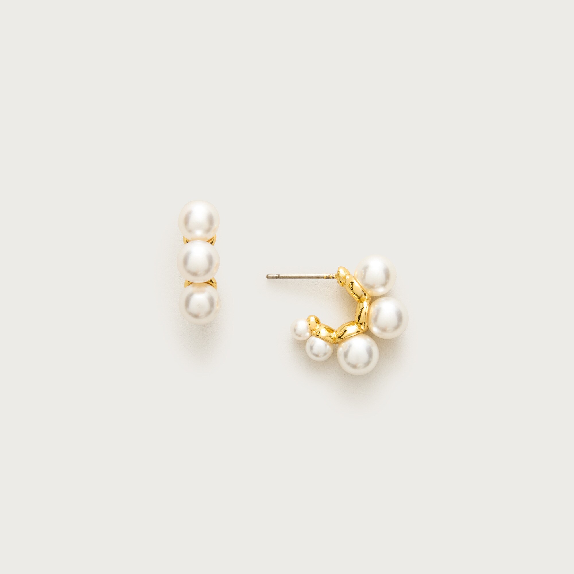Pearl huggie earrings