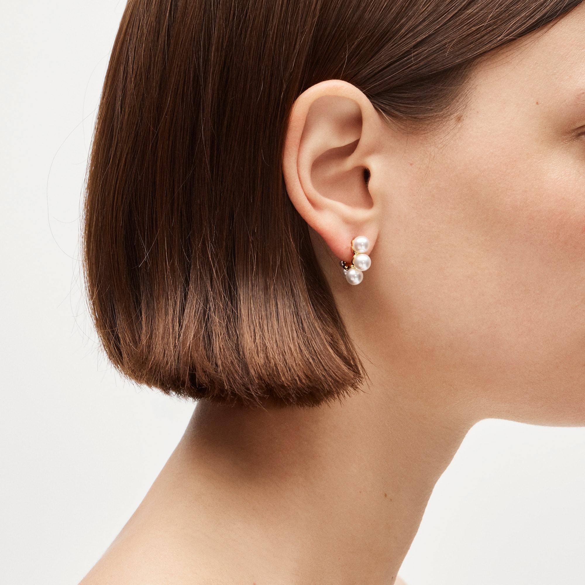 Pearl huggie earrings