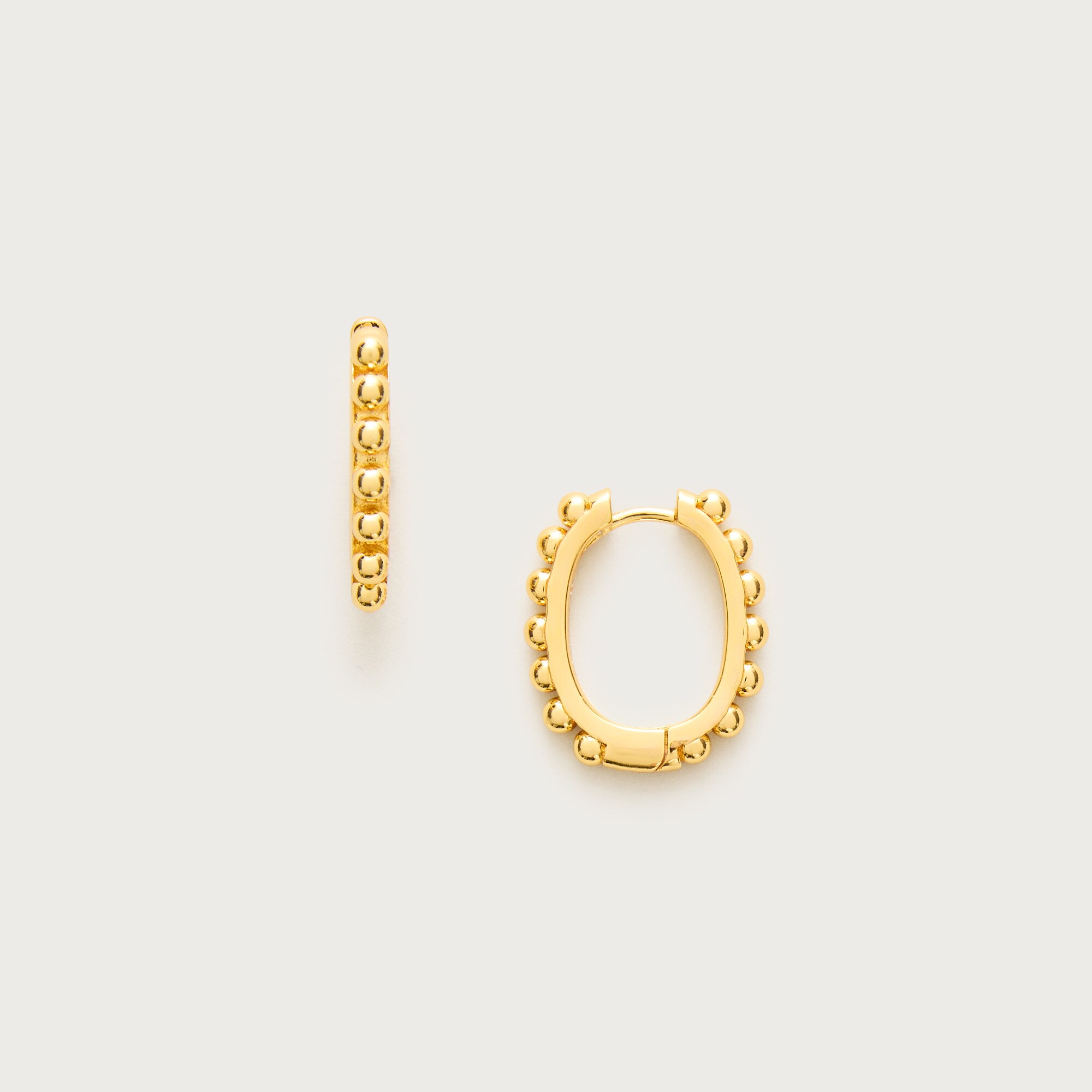 Metallic beaded hoop earrings