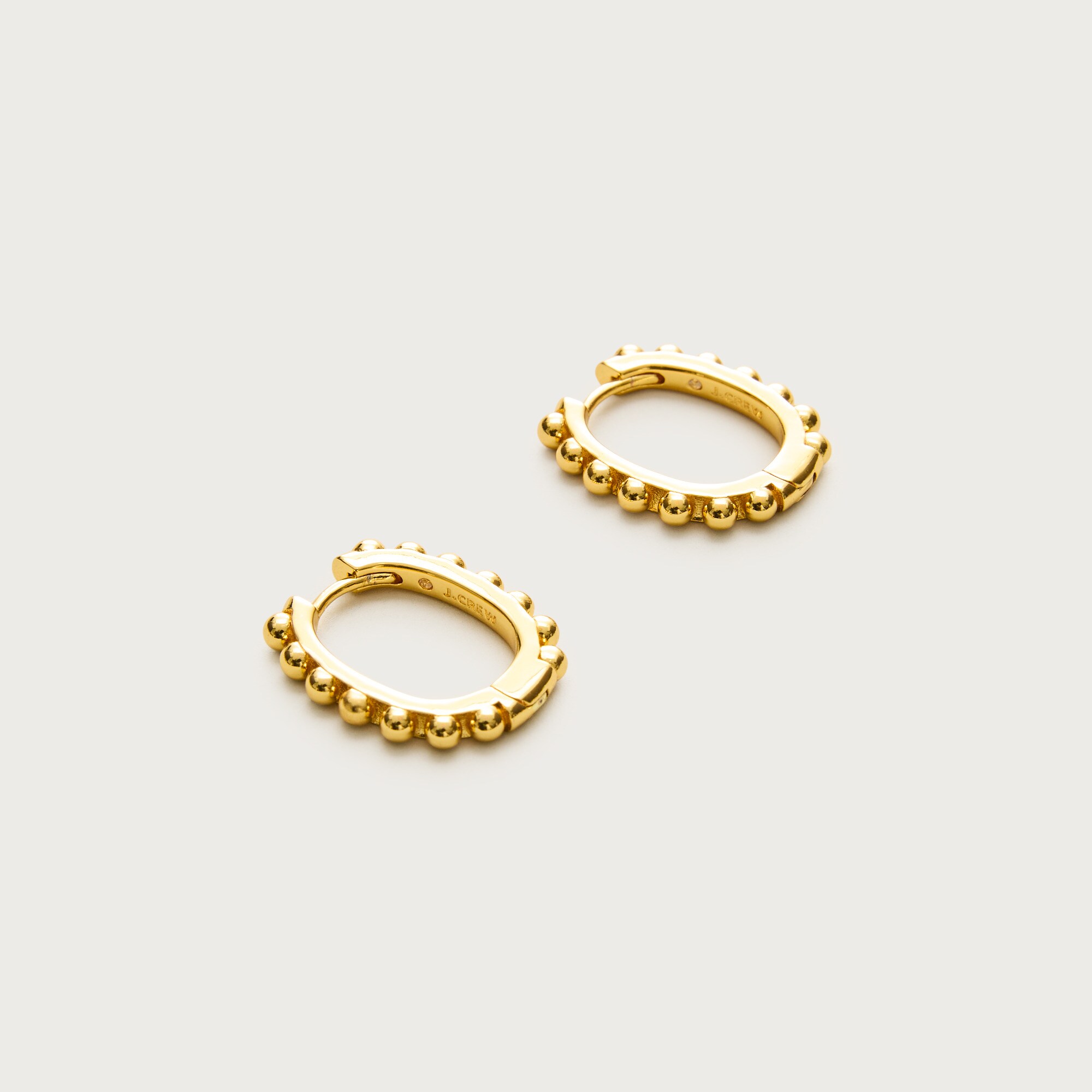Metallic beaded hoop earrings