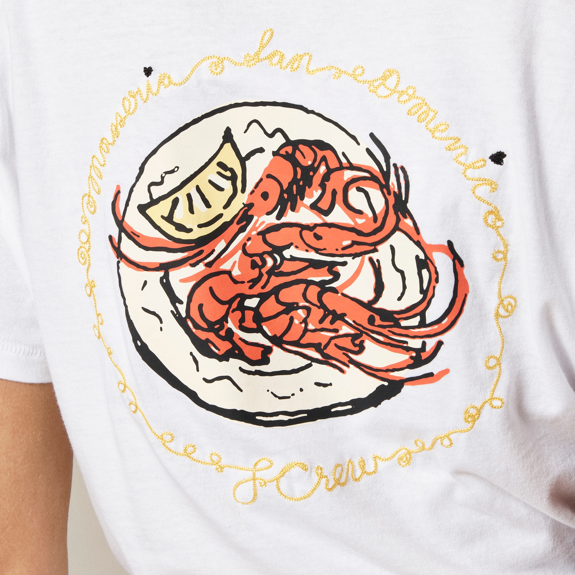 Masseria San Domenico X J.Crew embroidered graphic T-shirt in vintage jersey