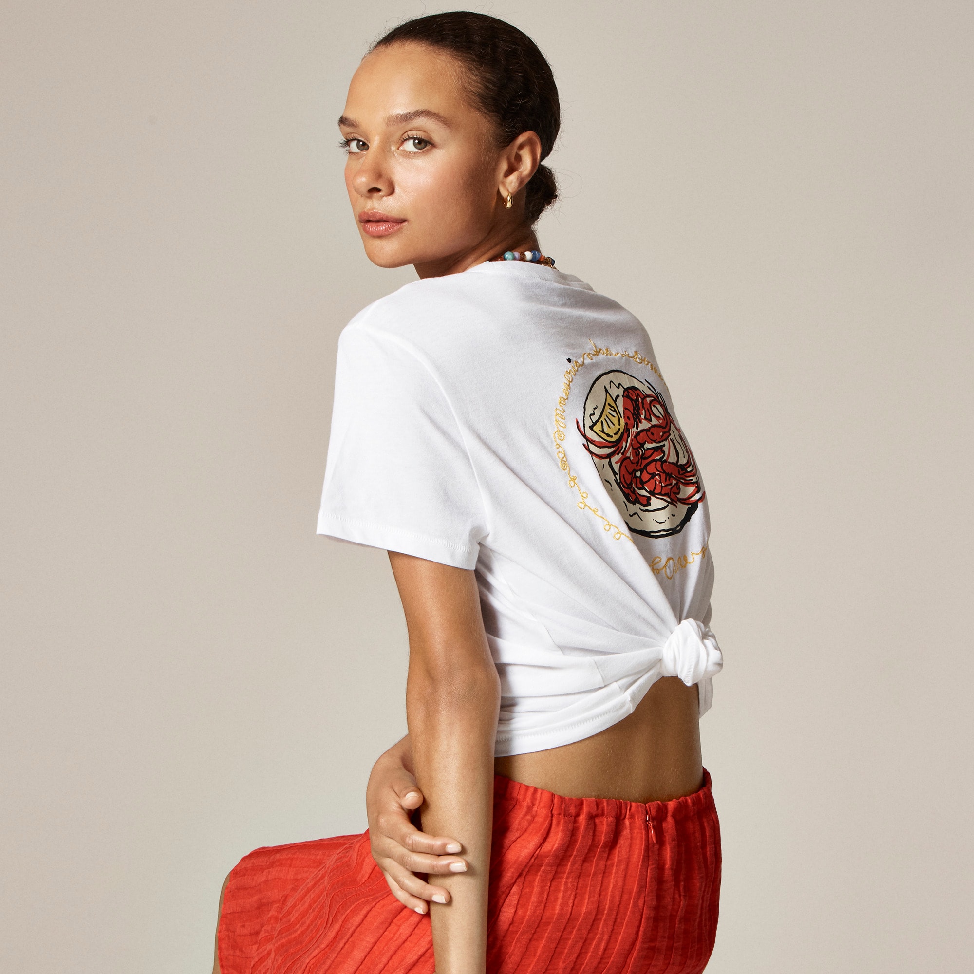 Masseria San Domenico X J.Crew embroidered graphic T-shirt in vintage jersey