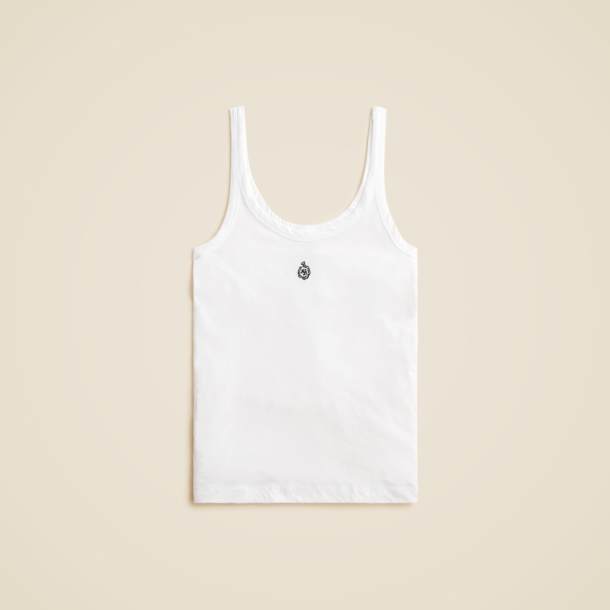 Masseria San Domenico X J.Crew embroidered tank top in feather jersey