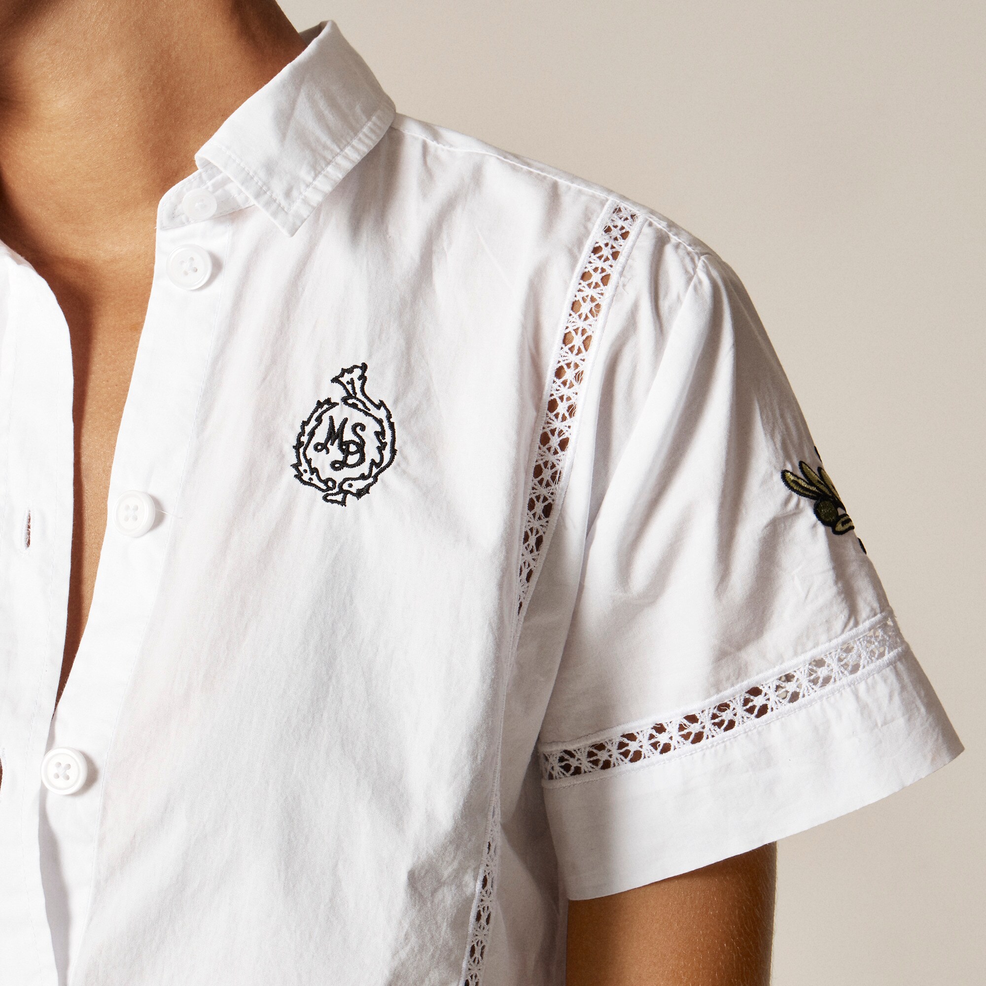 Masseria San Domenico X J.Crew Gamine eyelet-trim shirt