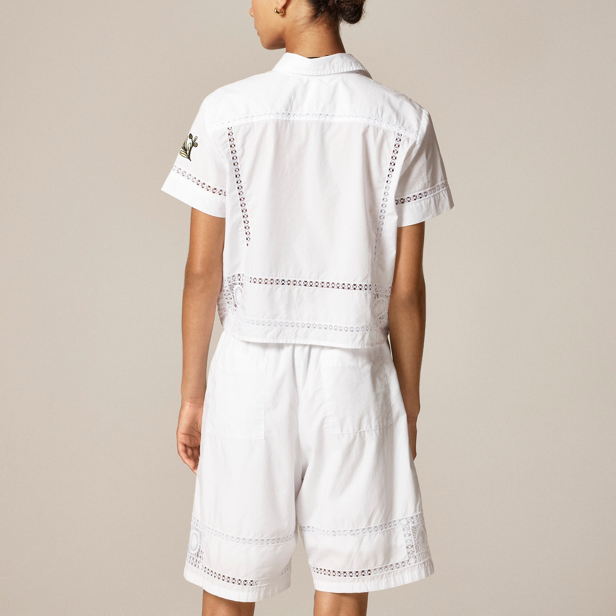 Masseria San Domenico X J.Crew Soleil eyelet-trim short
