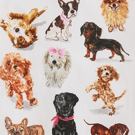 Caf&eacute; graphic tee WATERCOLOR DOGS
