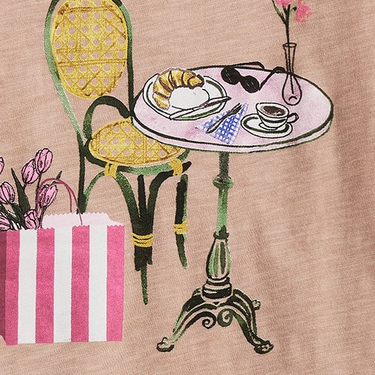 Caf&eacute; graphic tee SPRING CAFE