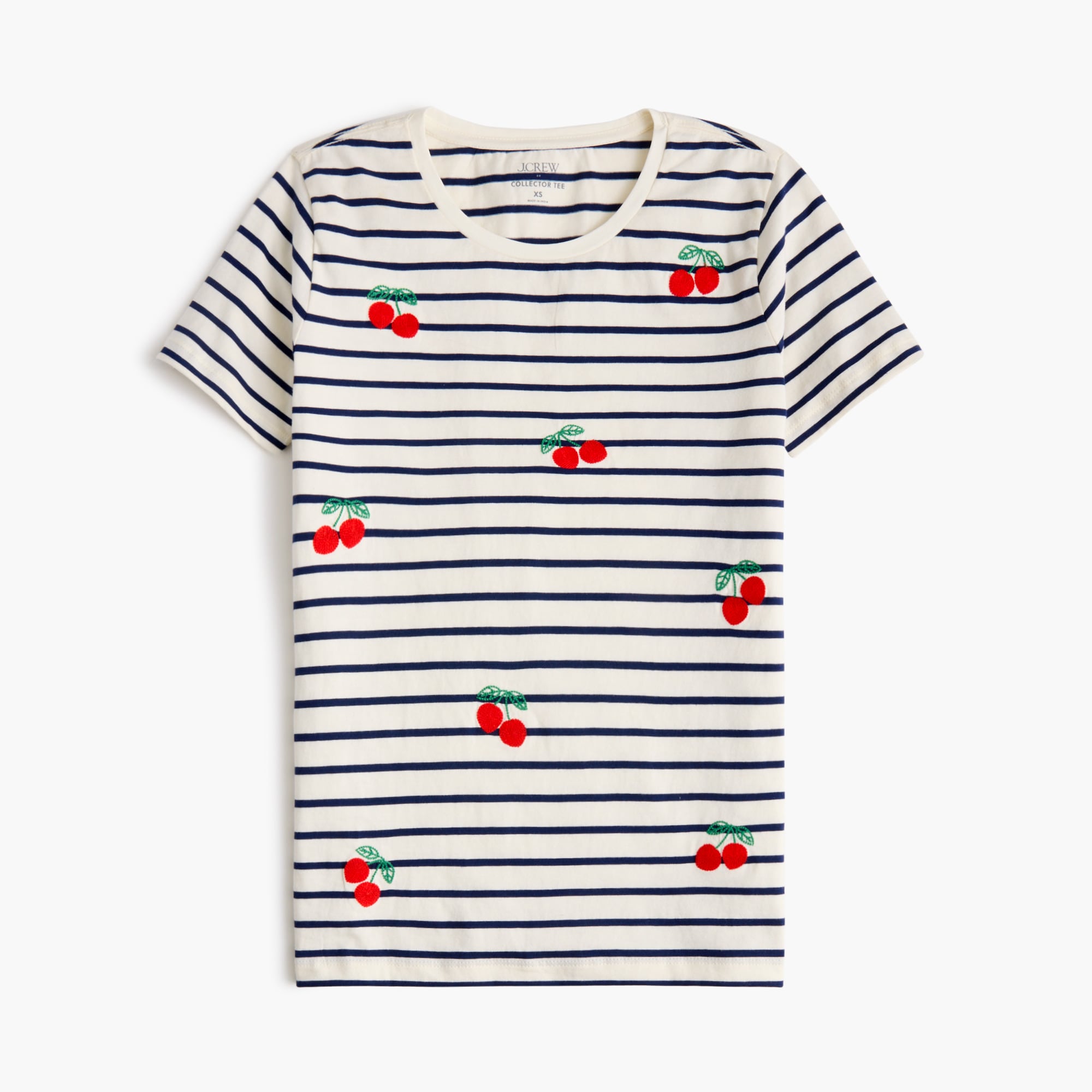 Cherryページ Cherries On Stripes Graphic Tee For Women | Factory