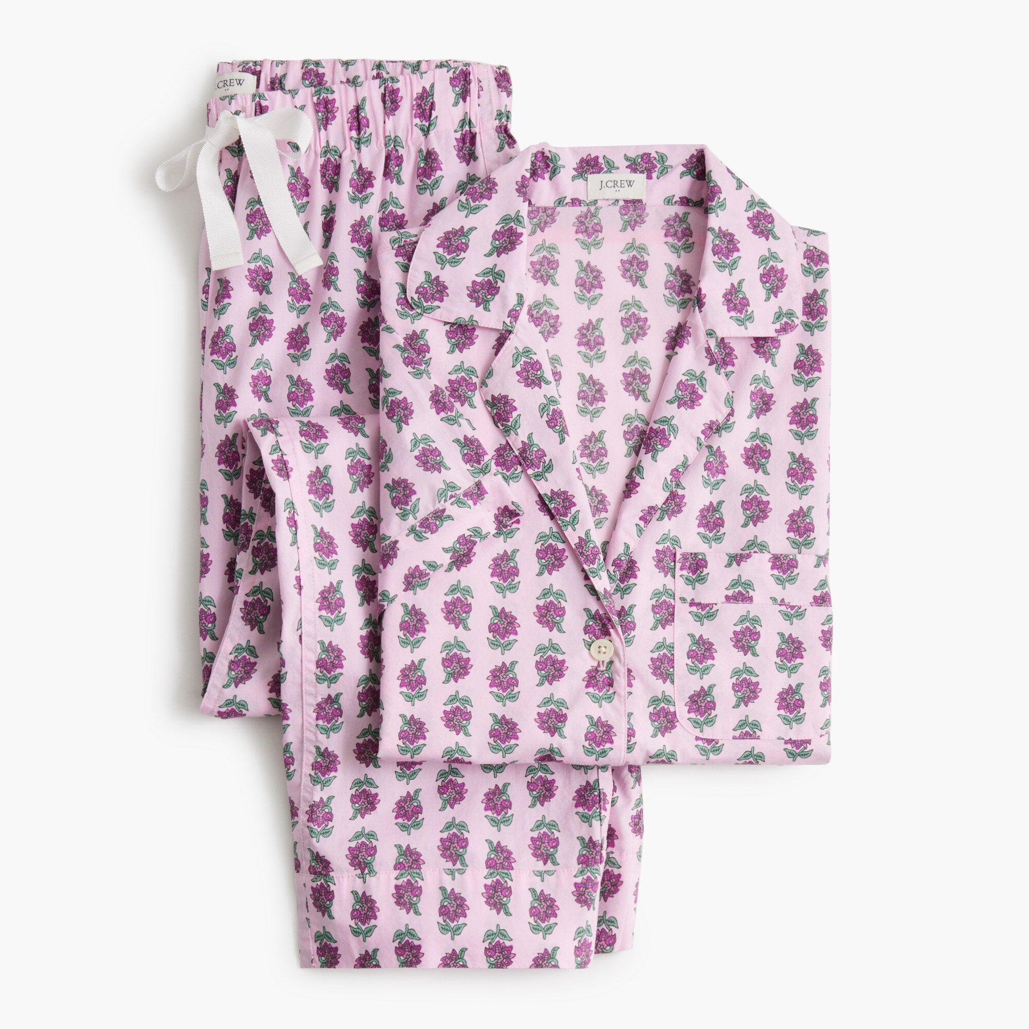 womens Short-sleeve printed top and pants pajama set