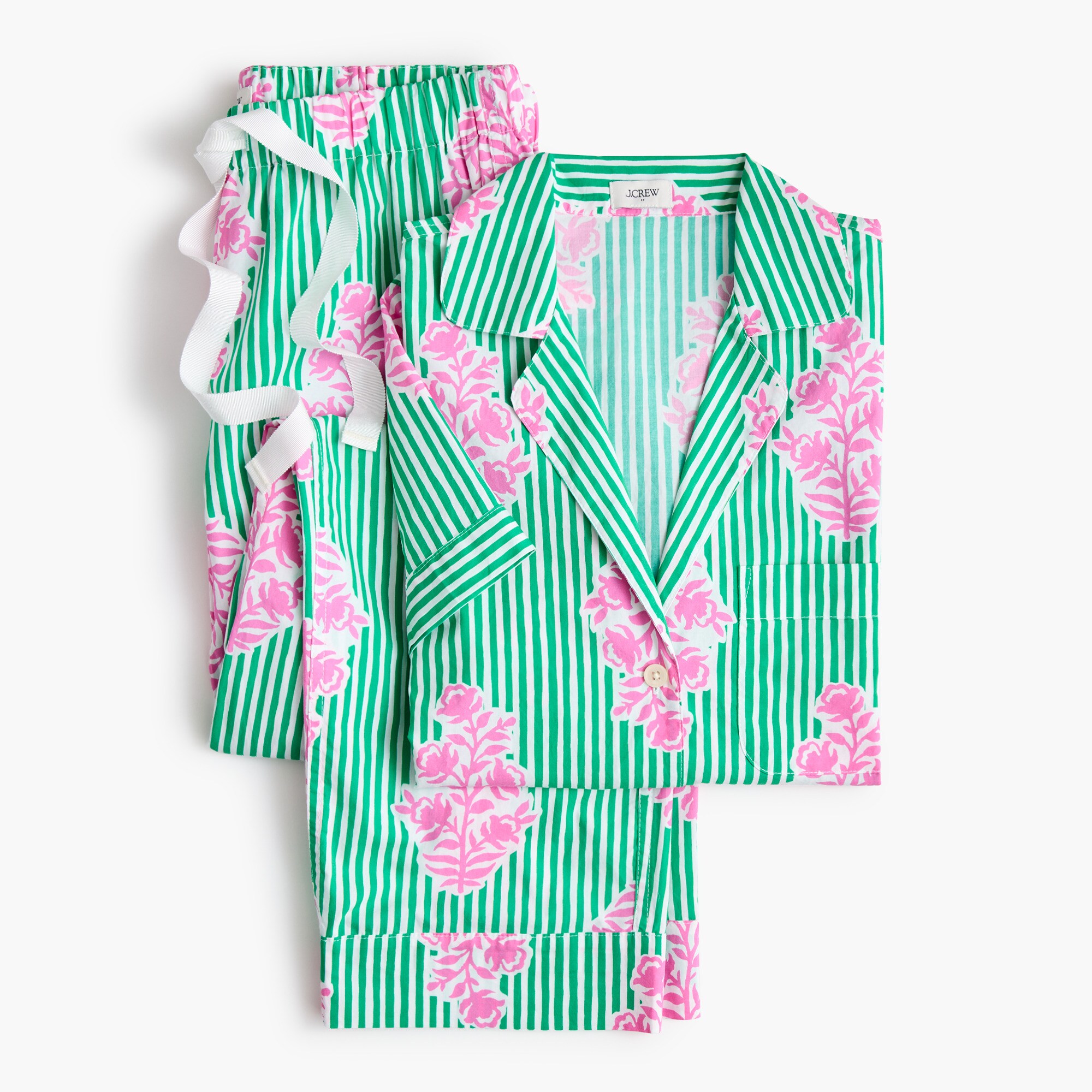 Short-sleeve printed top and pant pajama set