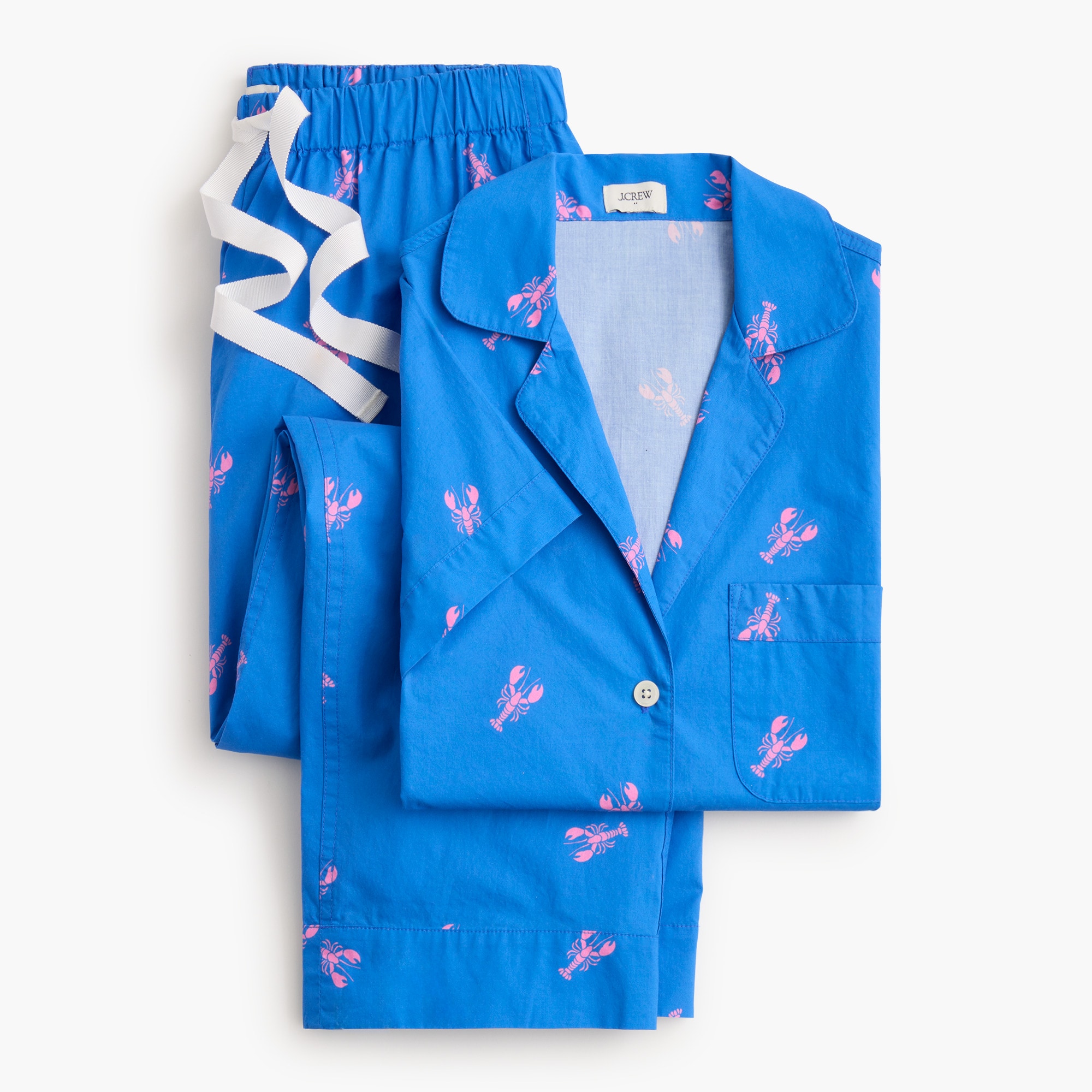 Short-sleeve printed top and pants pajama set