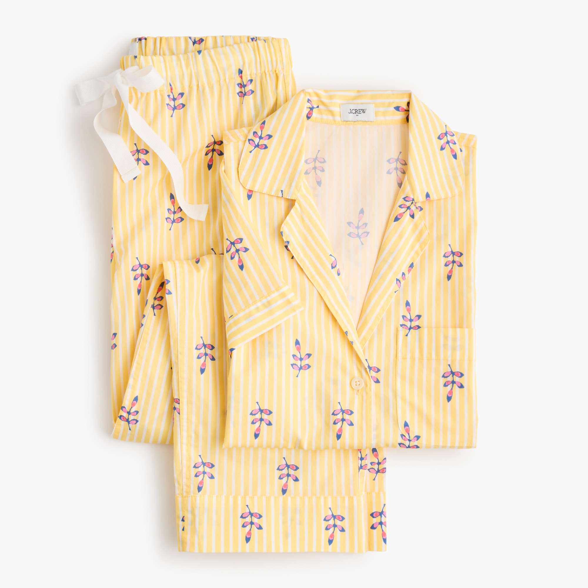 Short-sleeve printed top and pant pajama set