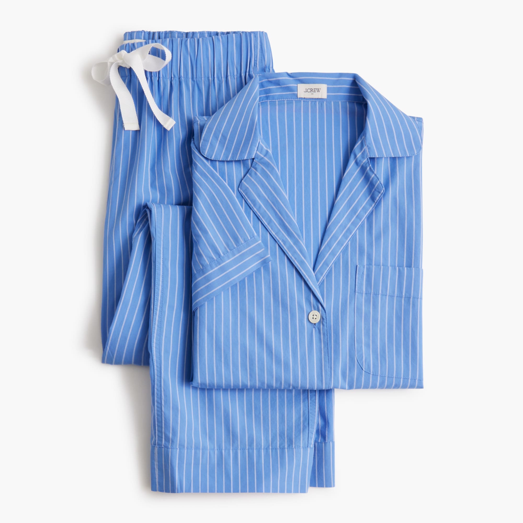 Striped Short-sleeve Top And Pant Pajama Set For Women | Factory