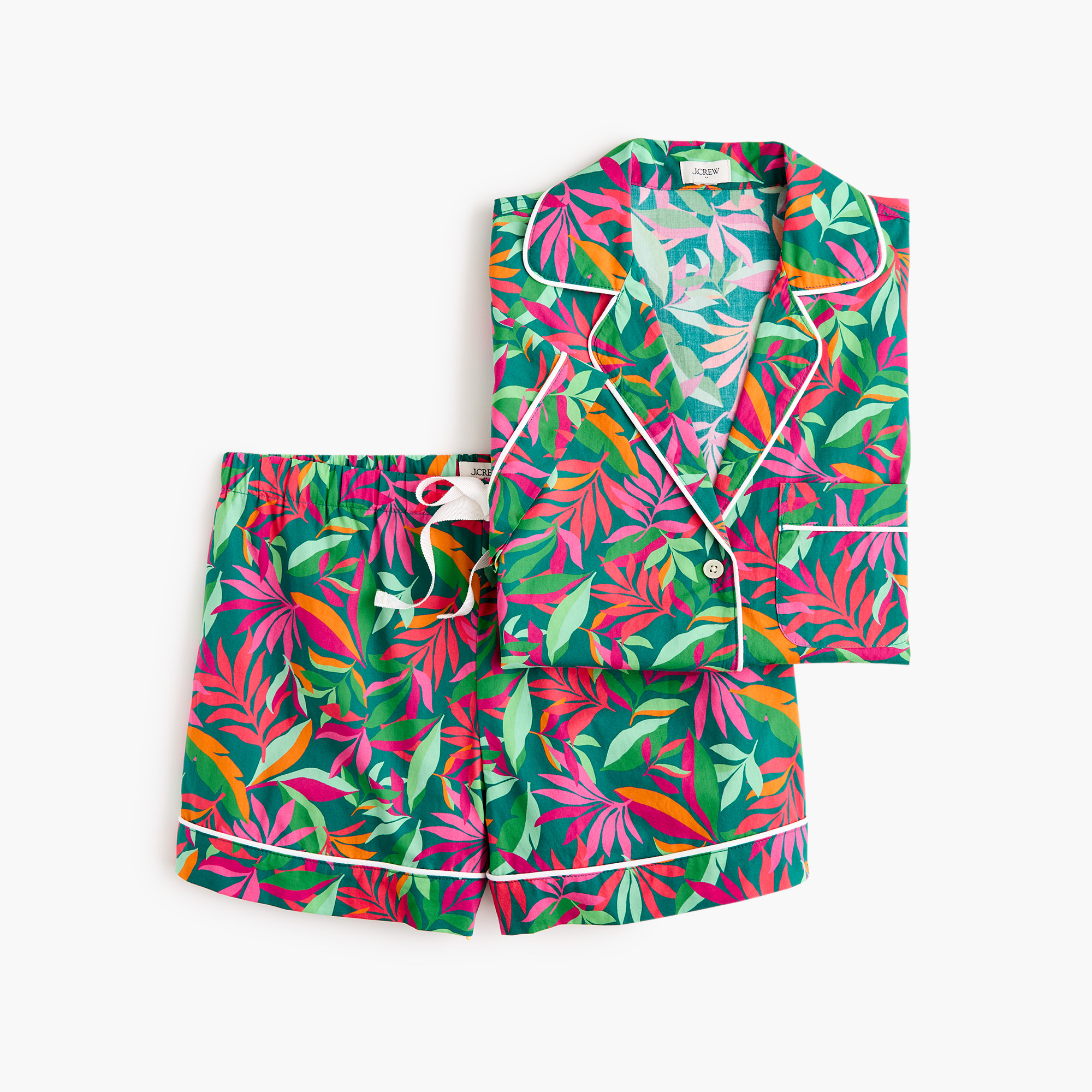 Short-sleeve top and short pajama set