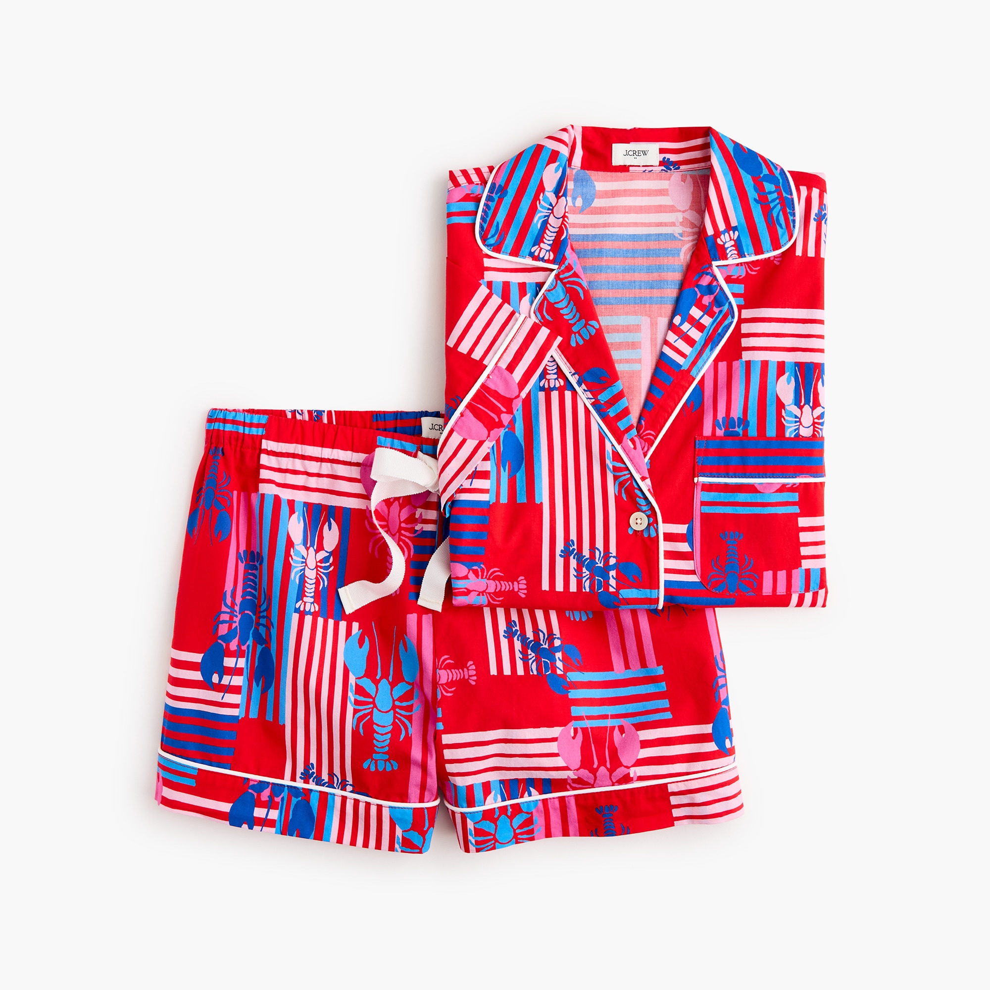 Short-sleeve top and short pajama set