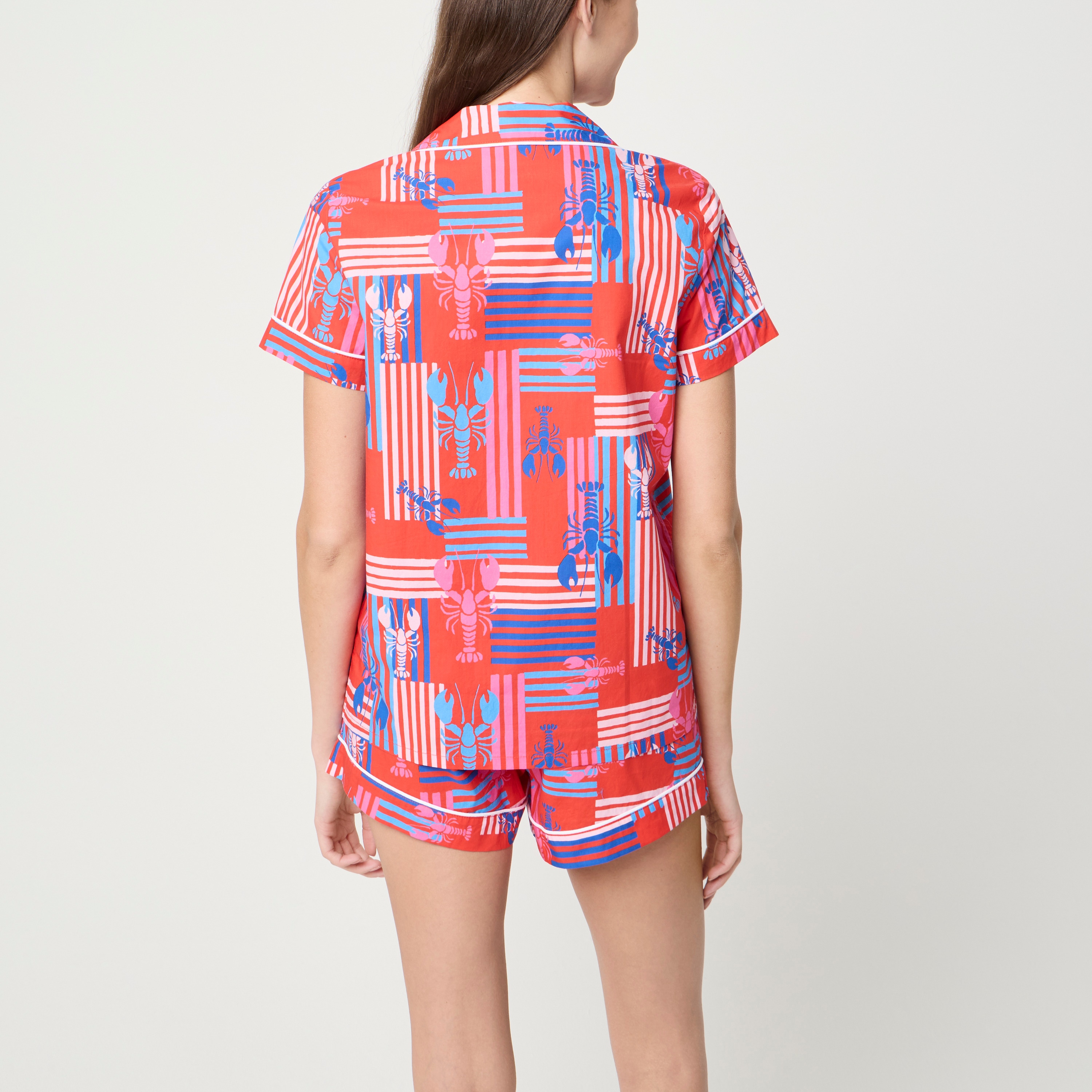Short-sleeve top and short pajama set