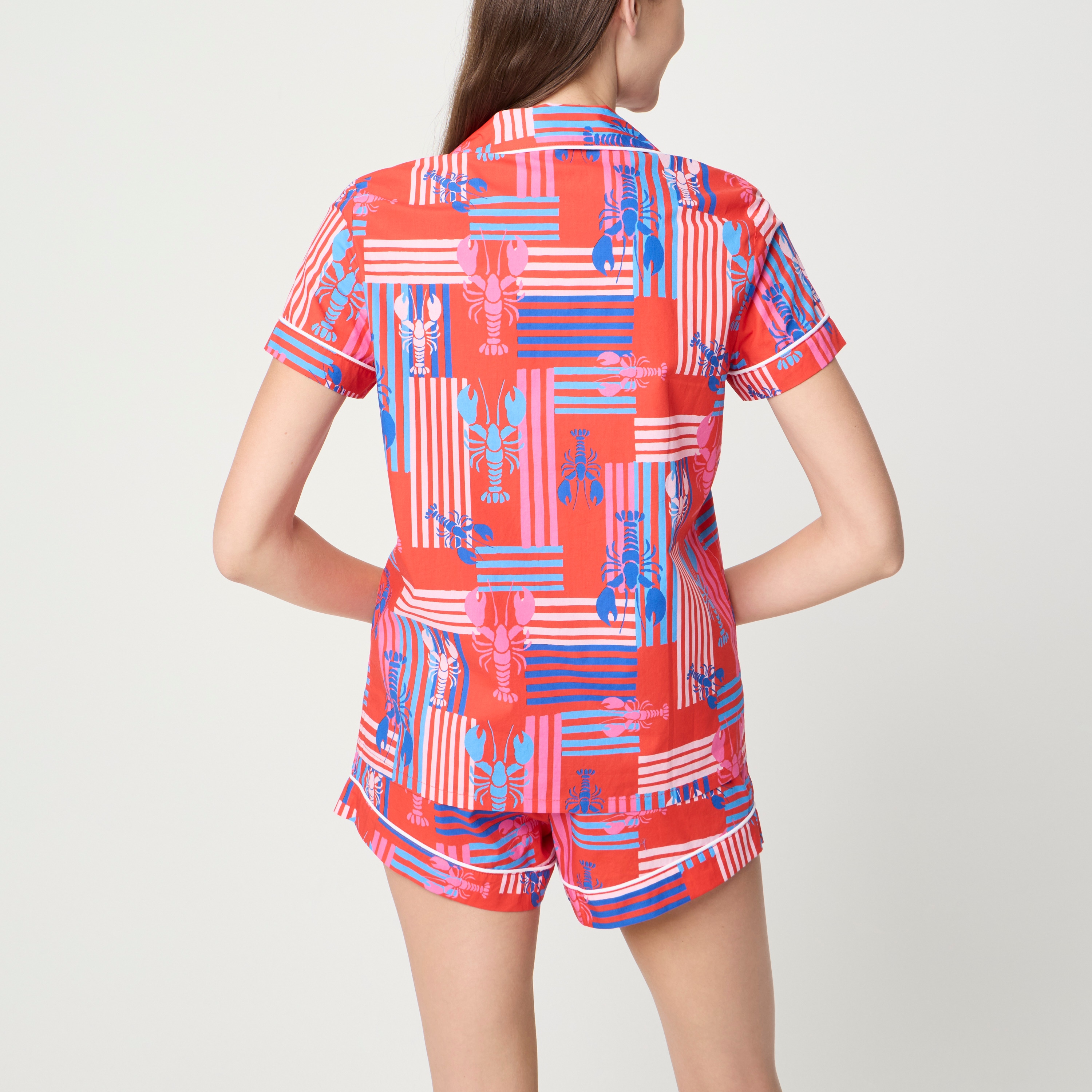 Short-sleeve top and short pajama set
