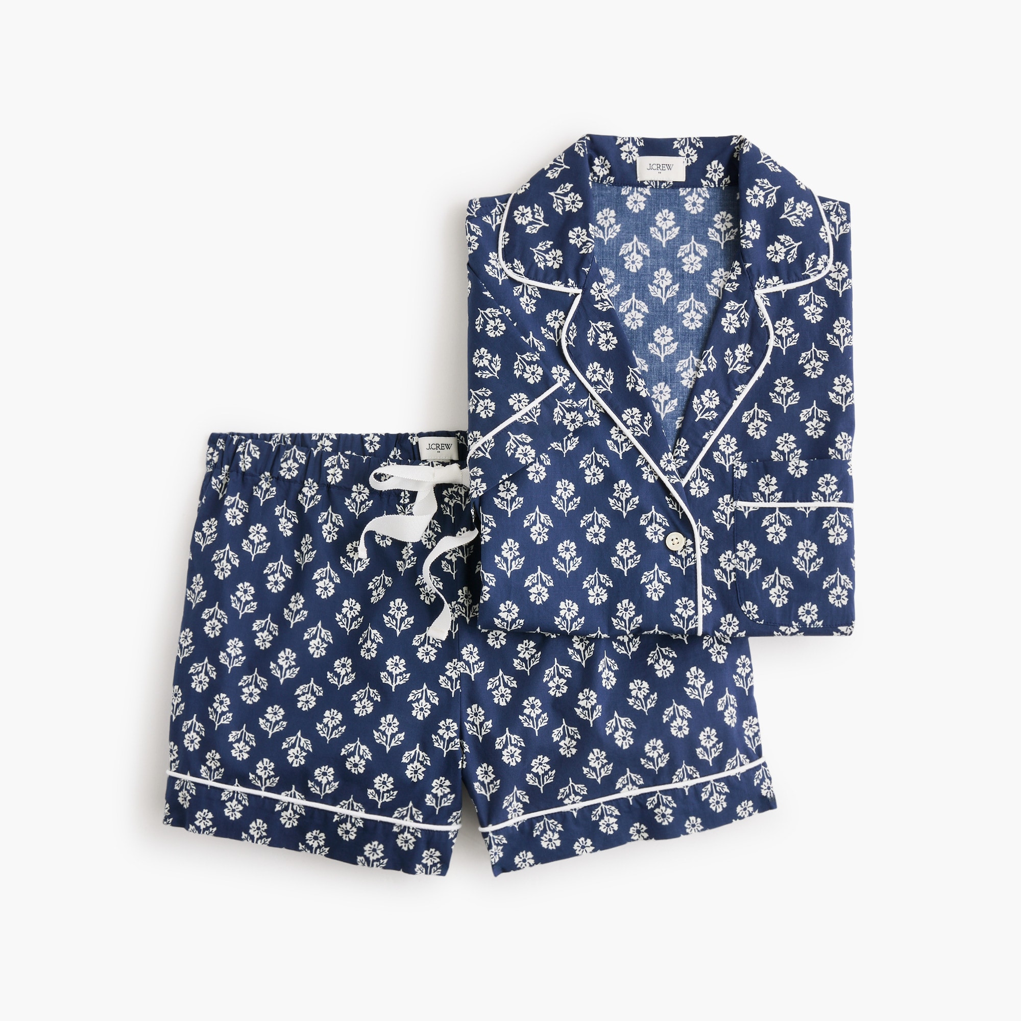 100% Cotton Short-sleeve Top And Short Pajama Set For Women | Factory