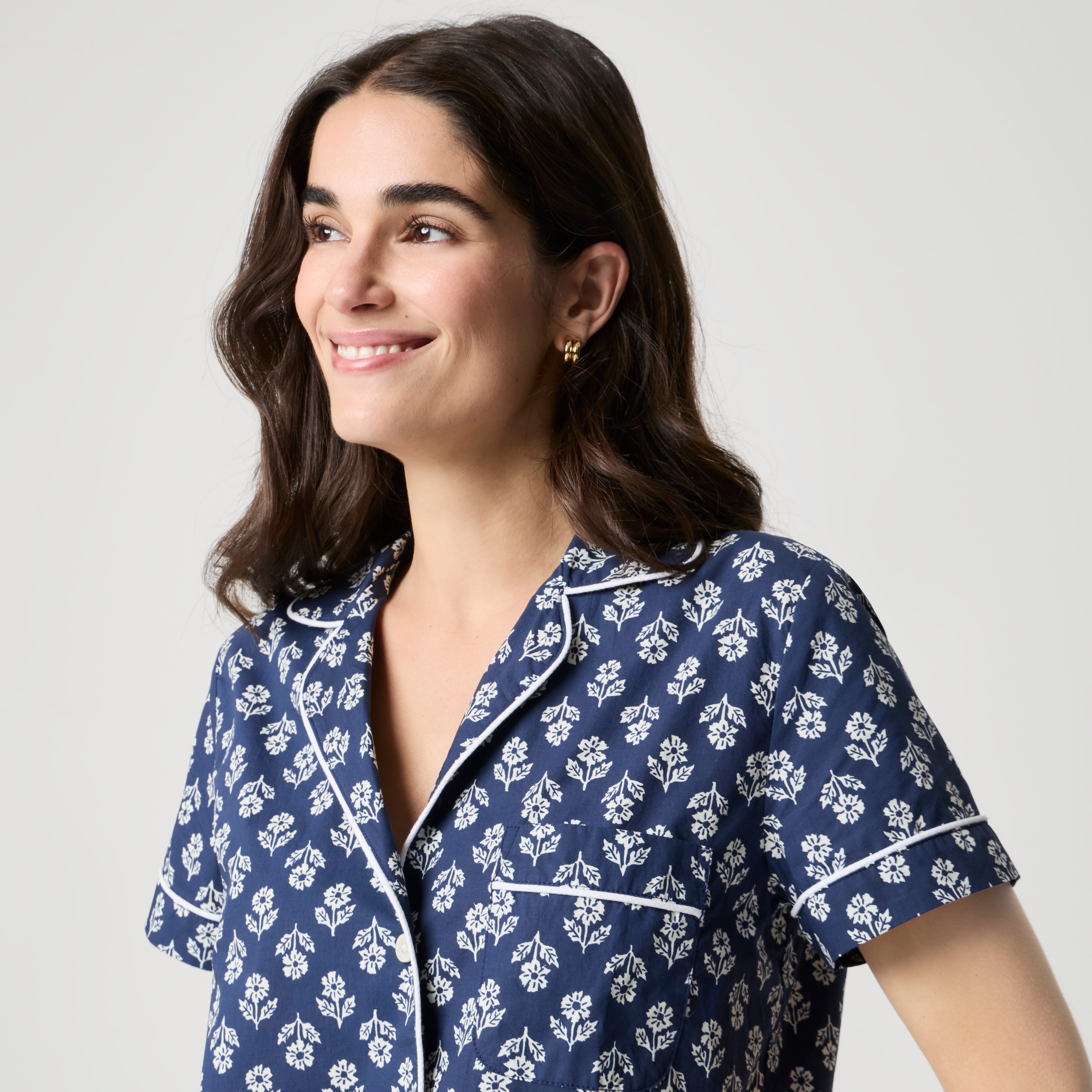 Short-sleeve top and short pajama set