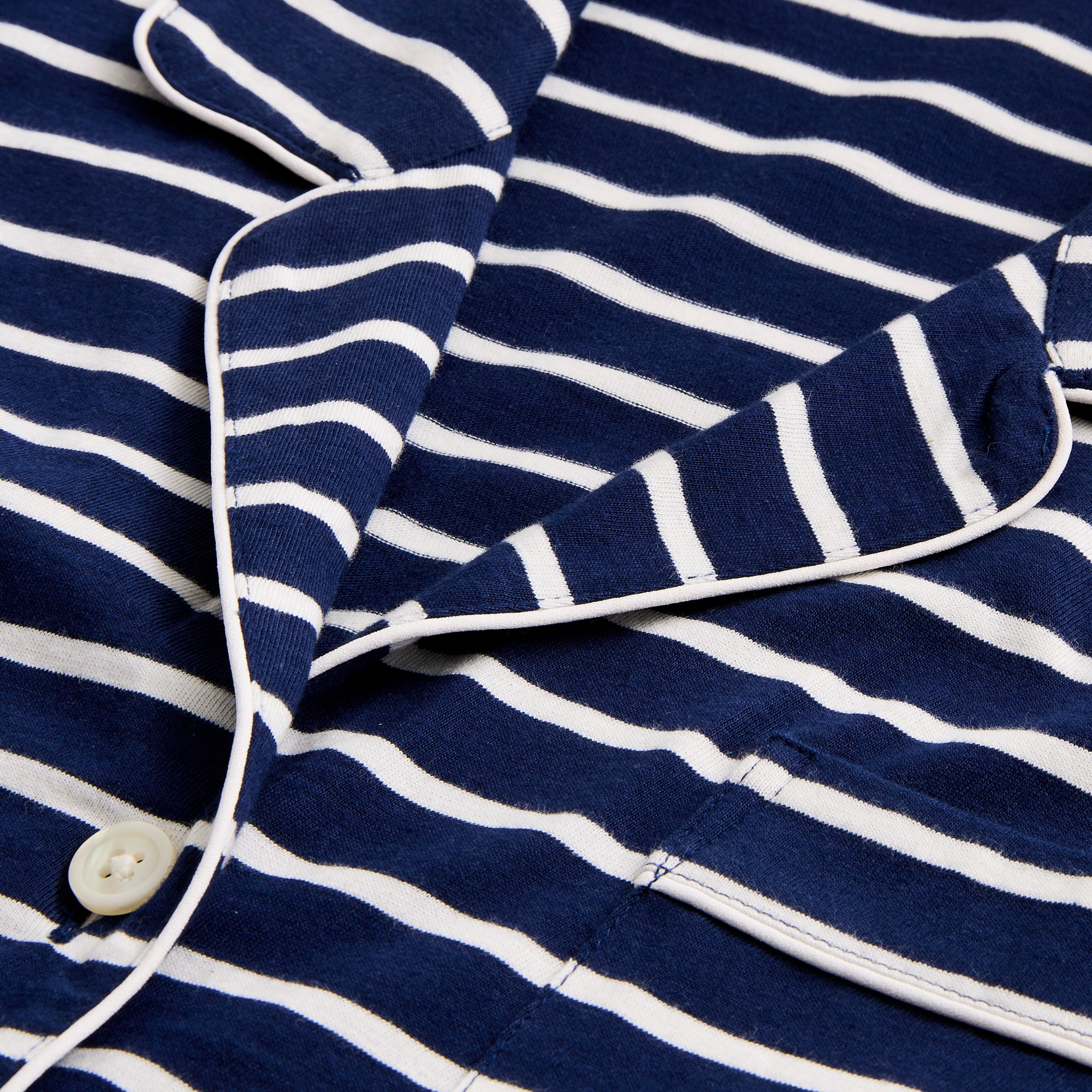 Striped knit short-sleeve top and pant pajama set