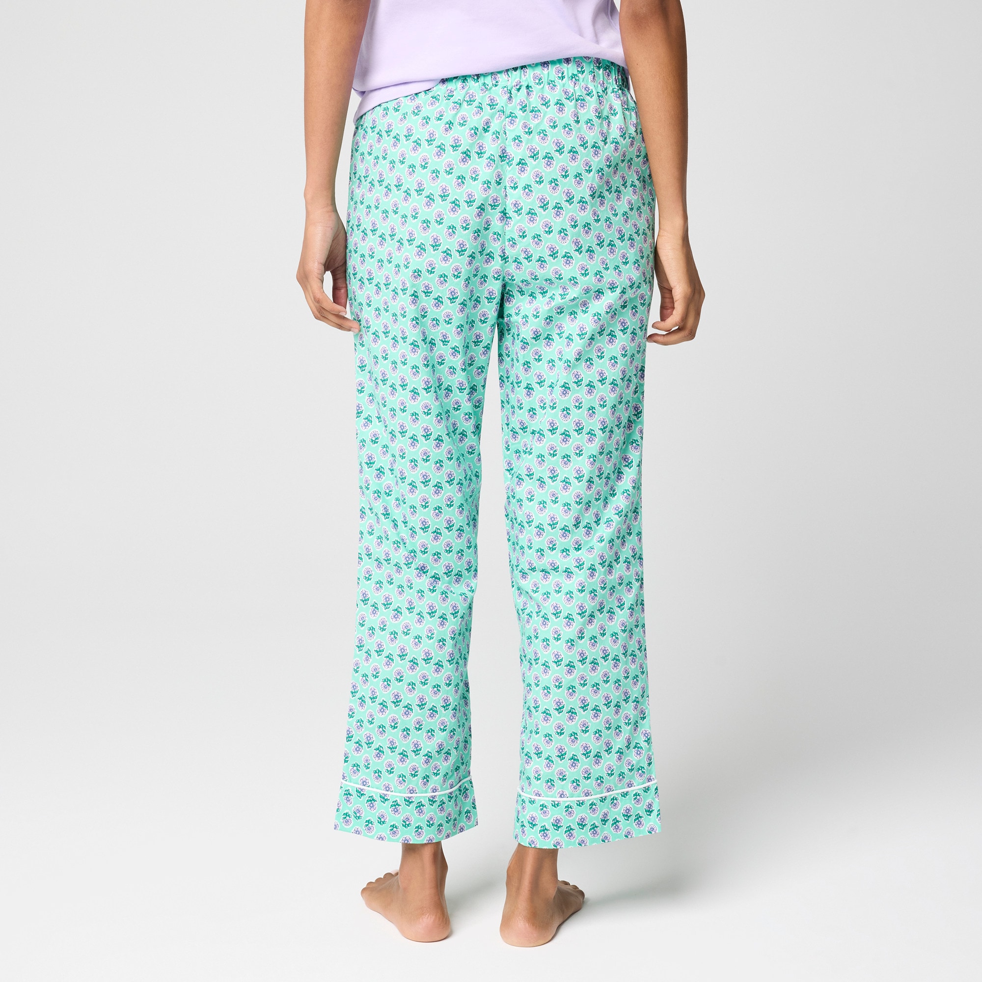 Poplin cropped pajama pant - image 3