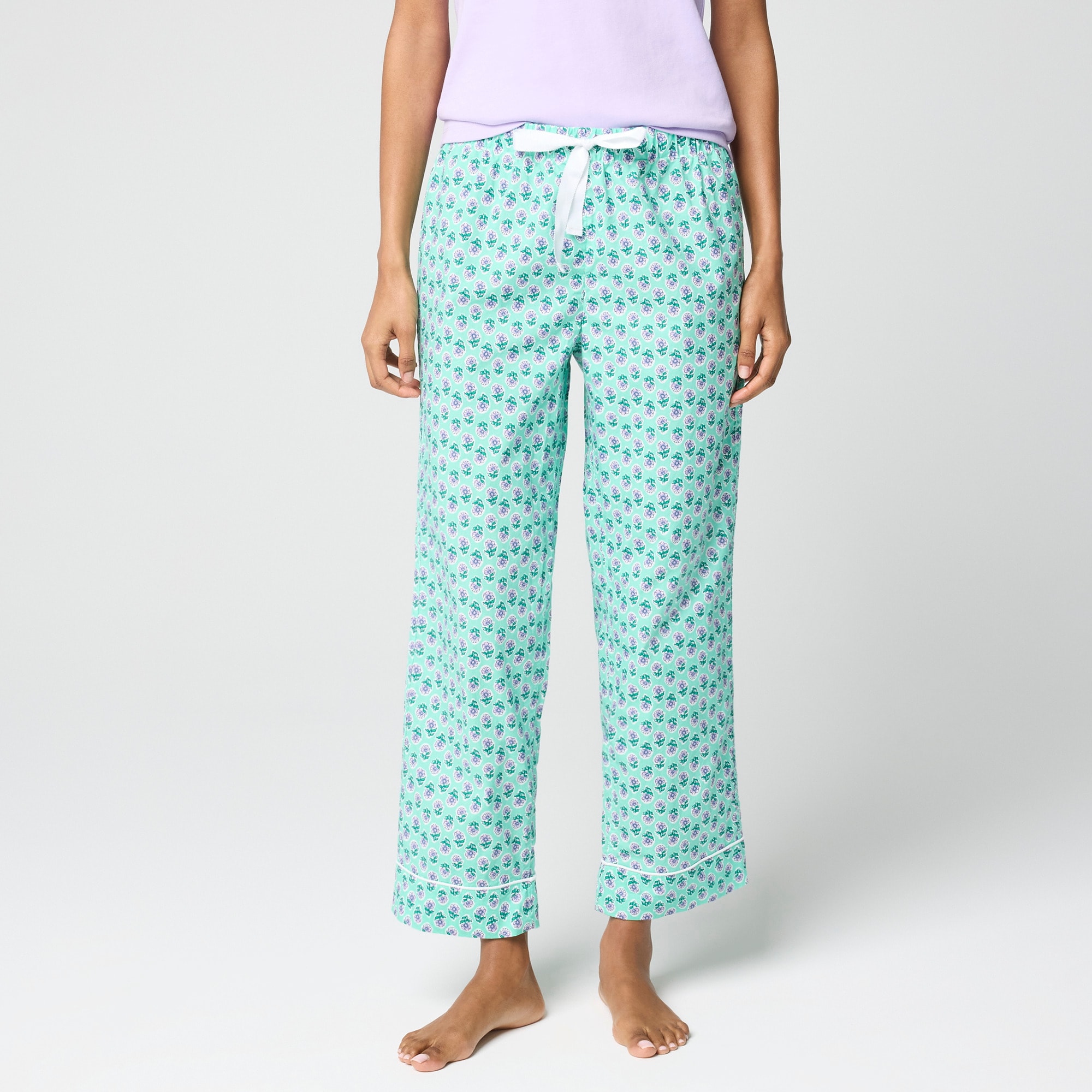 Poplin cropped pajama pant