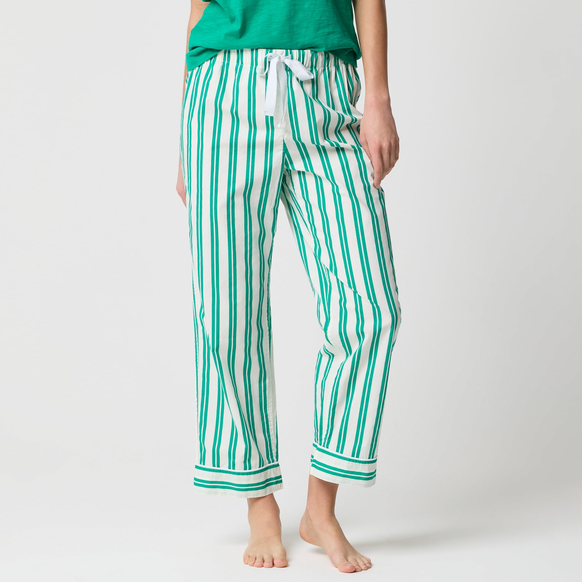 Poplin cropped pajama pant - image 4