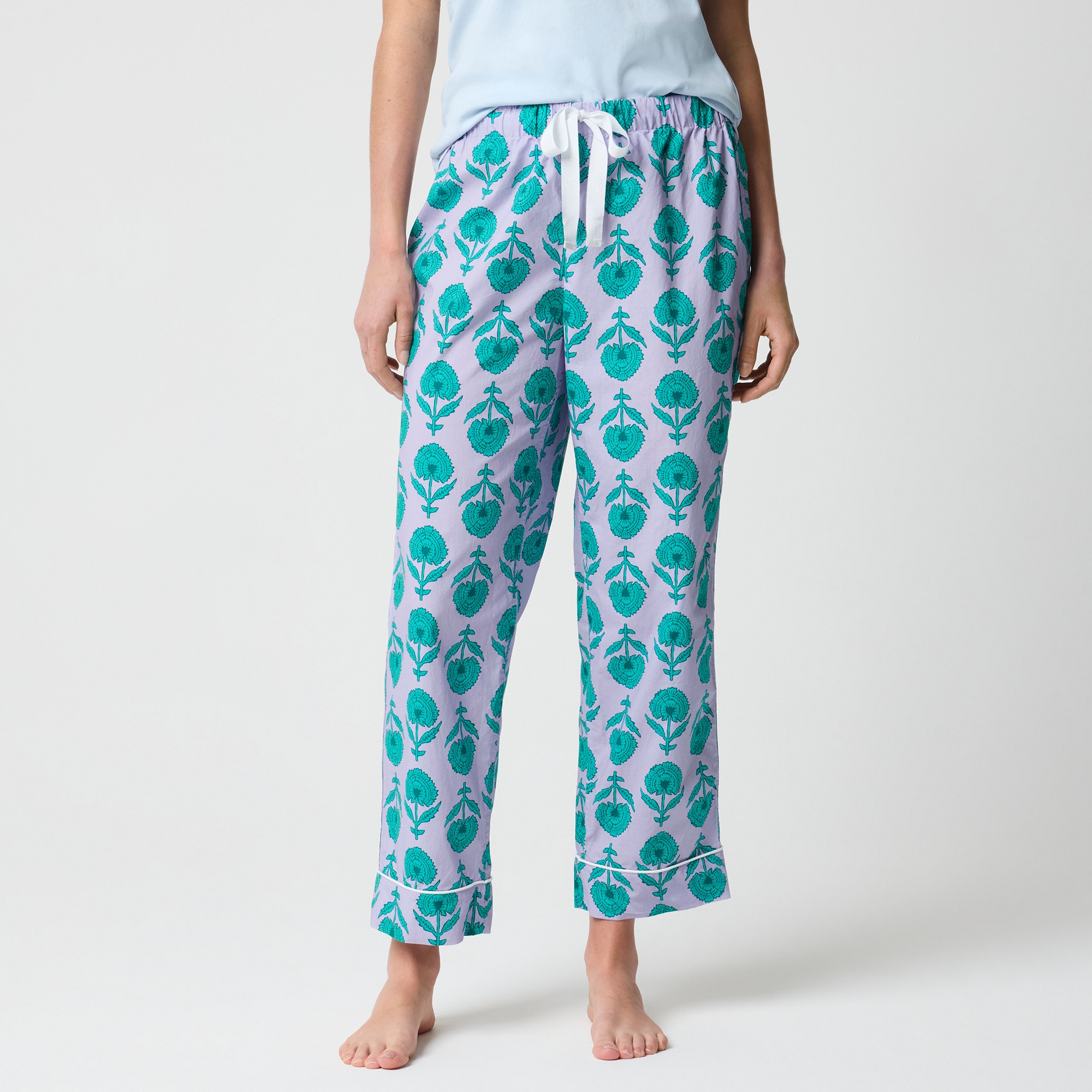  Poplin cropped pajama pant