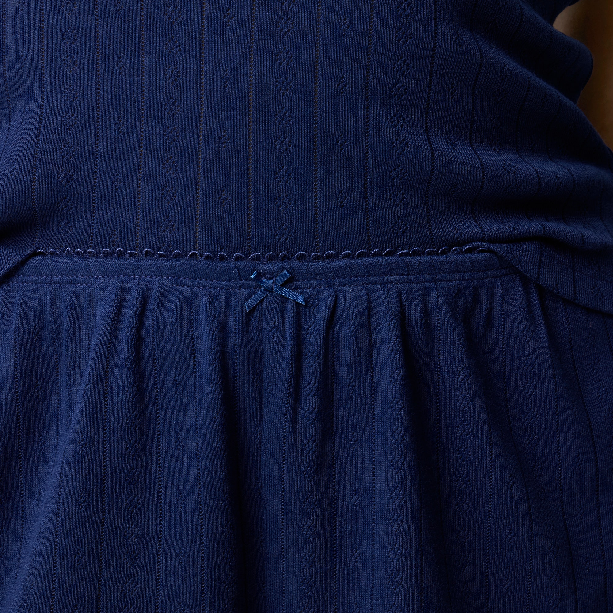 Pointelle knit short-sleeve top and short pajama set