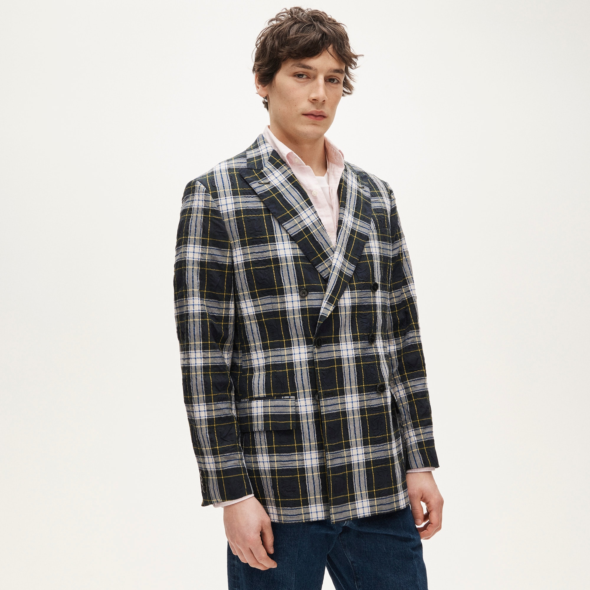 Double-breasted Blazer In Japanese Seersucker For Men | J.Crew