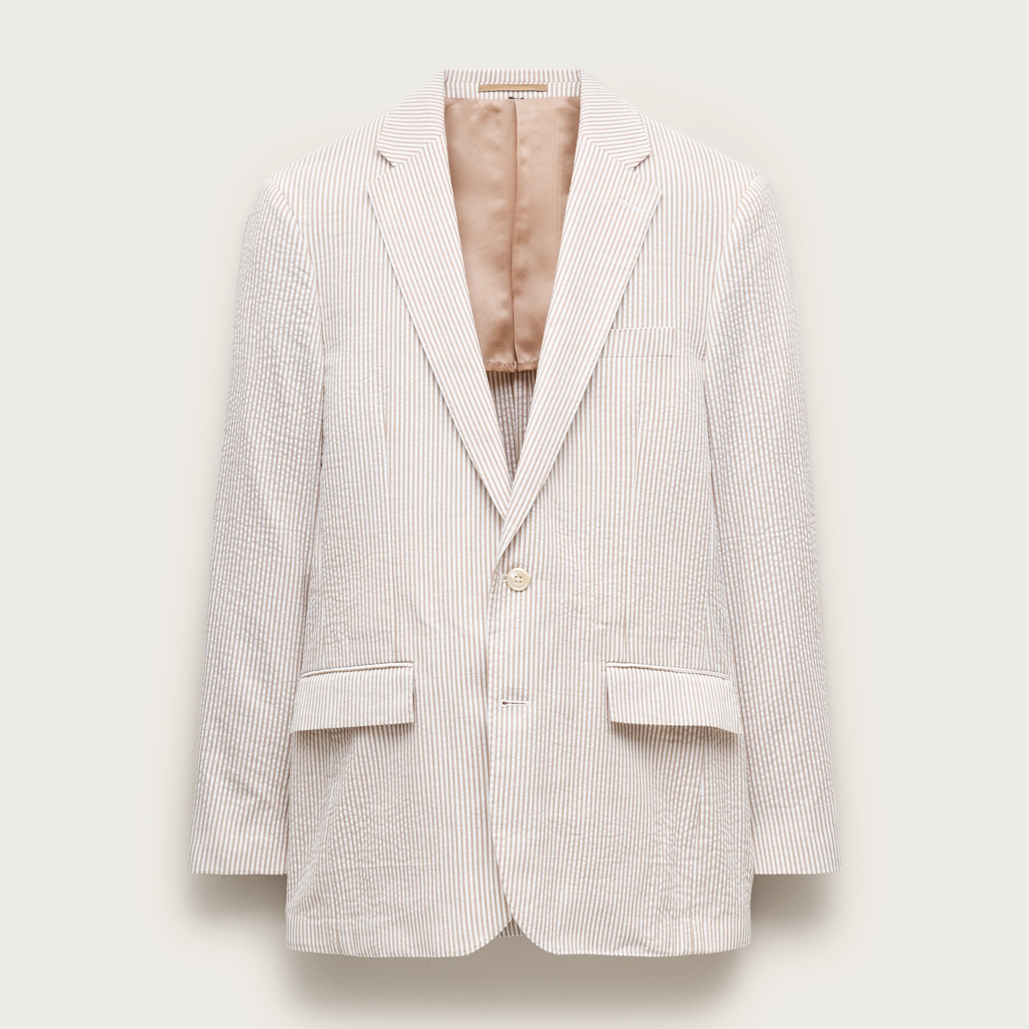  Ludlow Slim-fit suit jacket in cotton seersucker