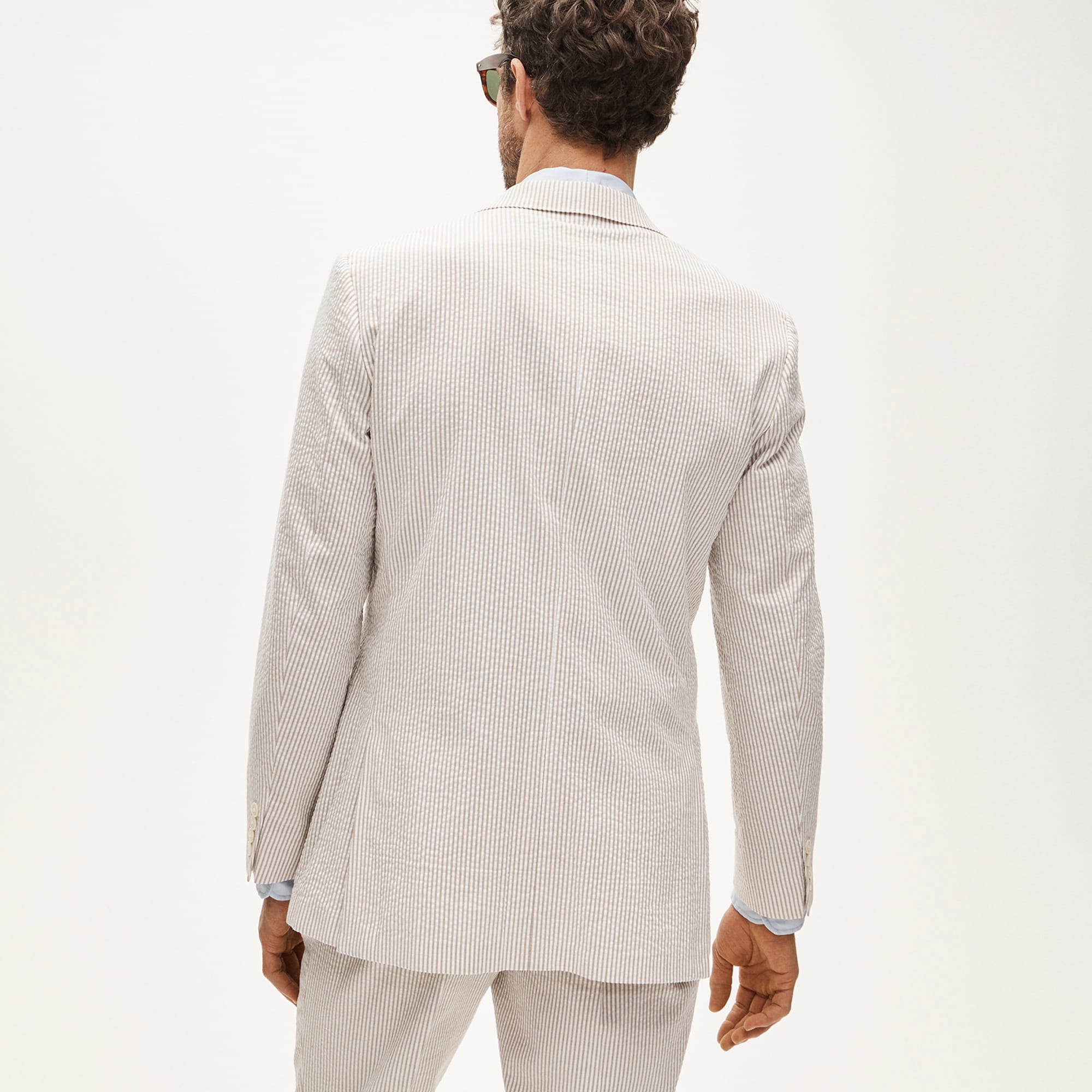 Ludlow Slim-fit suit jacket in cotton seersucker