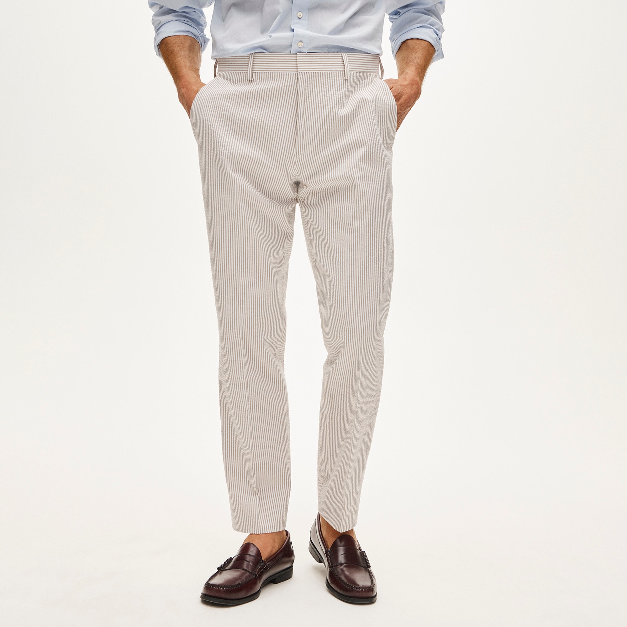  Ludlow Slim-fit suit pant in cotton seersucker