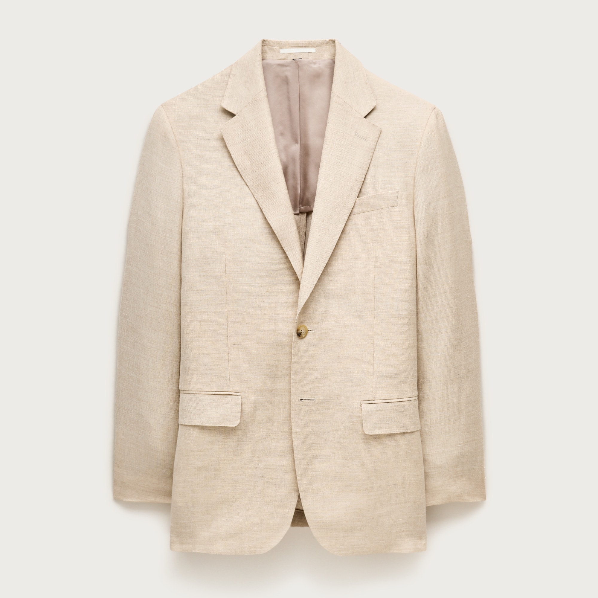 Relaxed-fit suit jacket in English merino wool&ndash;linen blend