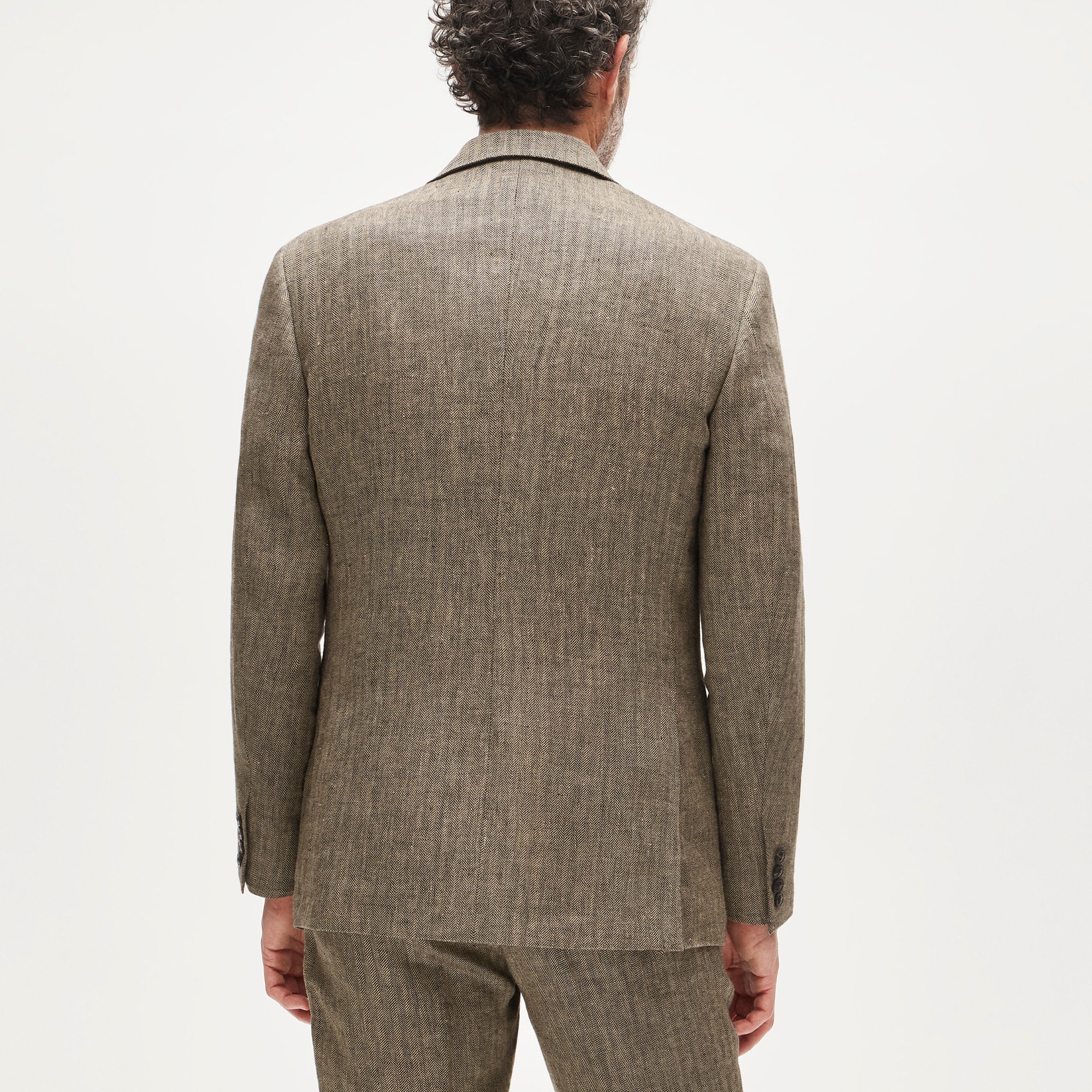 Crosby Classic-fit suit jacket in linen herringbone twill