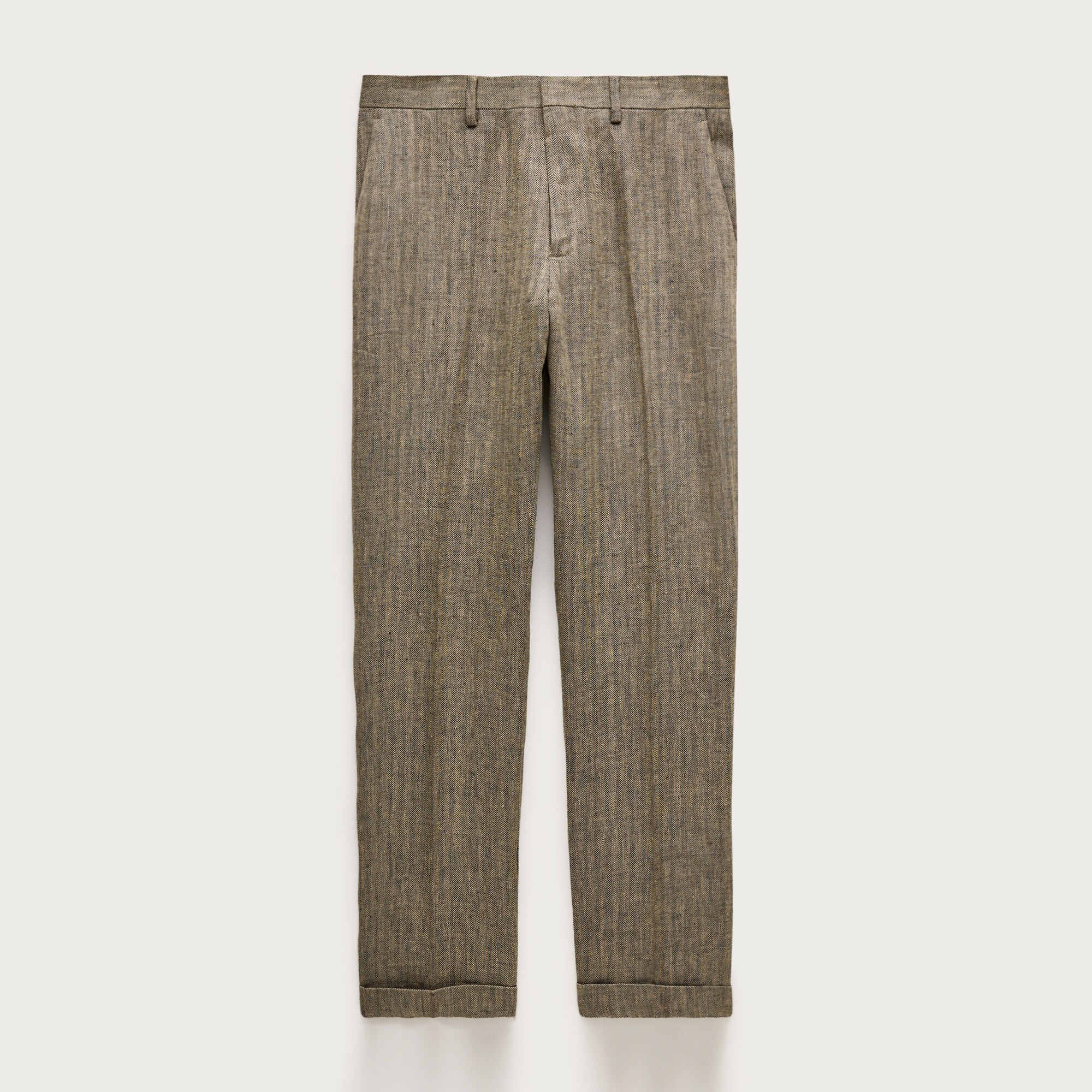 Crosby Classic-fit suit pant in linen herringbone twill