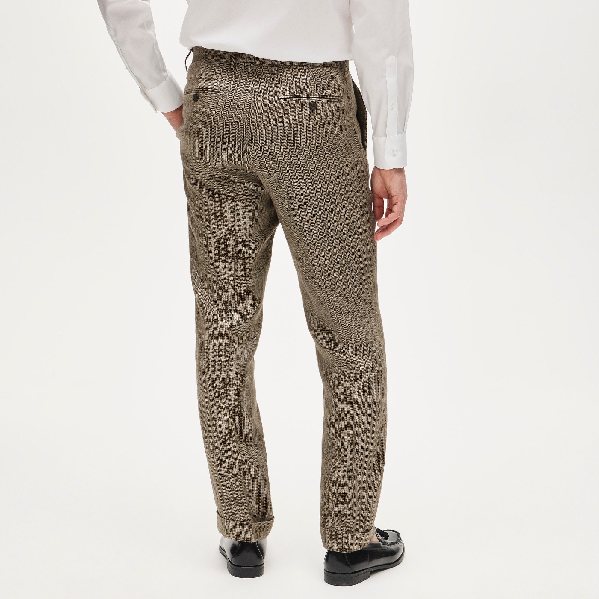 Crosby Classic-fit Suit Pant In Linen Herringbone Twill For Men