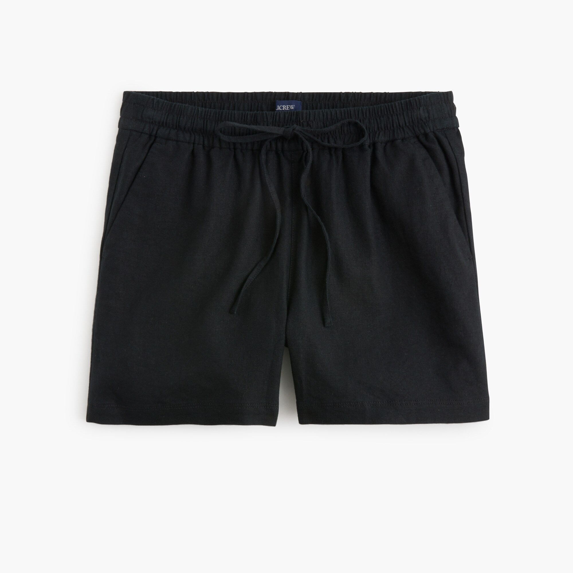 Linen-blend drawstring short