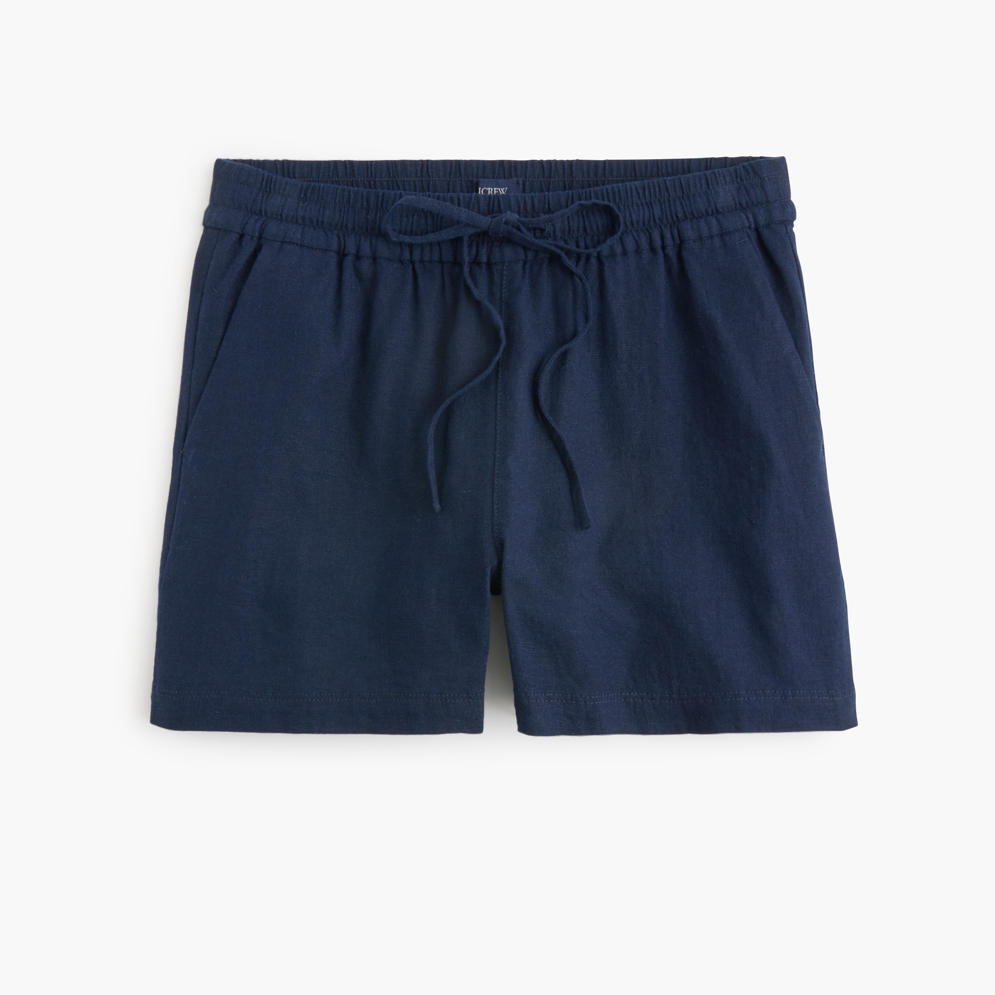Linen-blend drawstring short