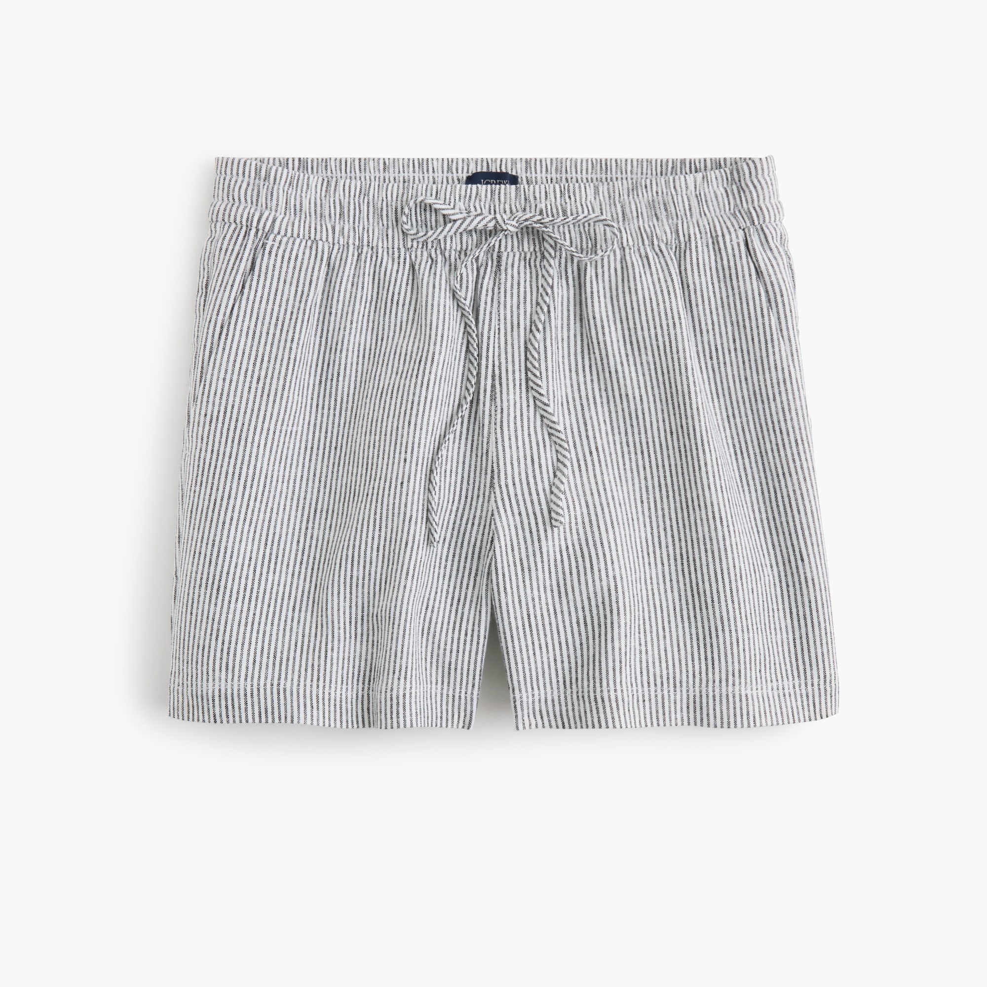 Linen-blend drawstring short