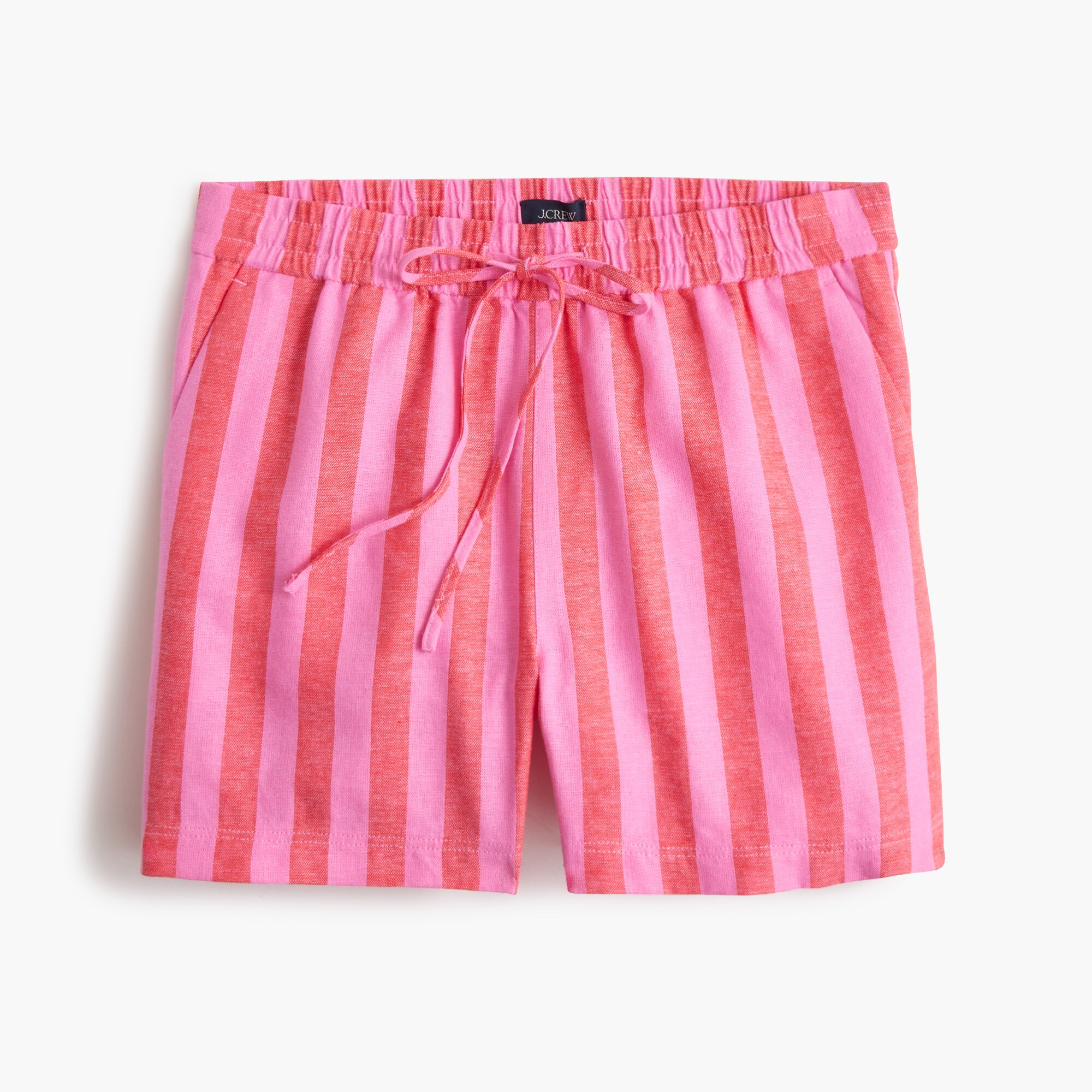 Linen-blend drawstring short