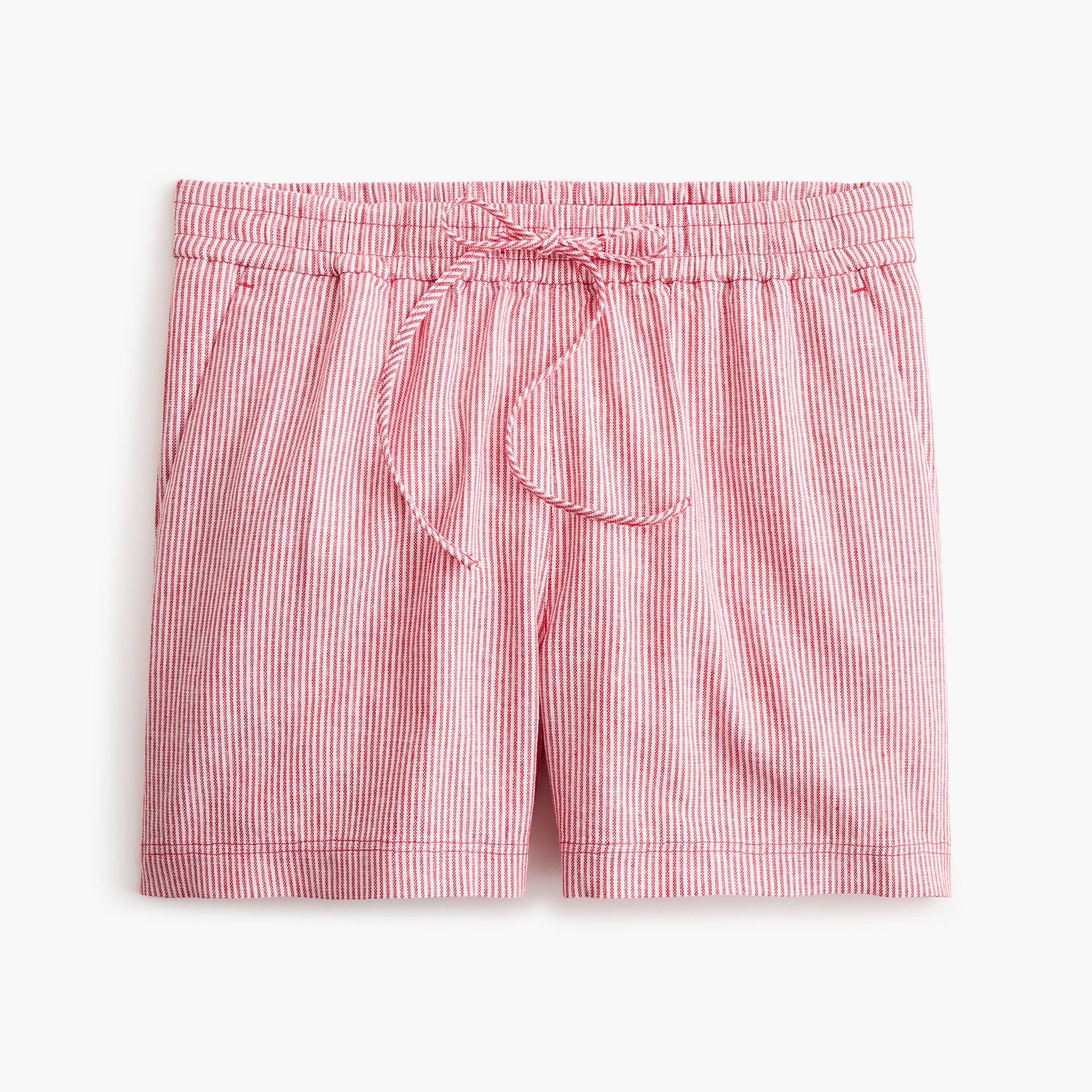Linen-blend drawstring short