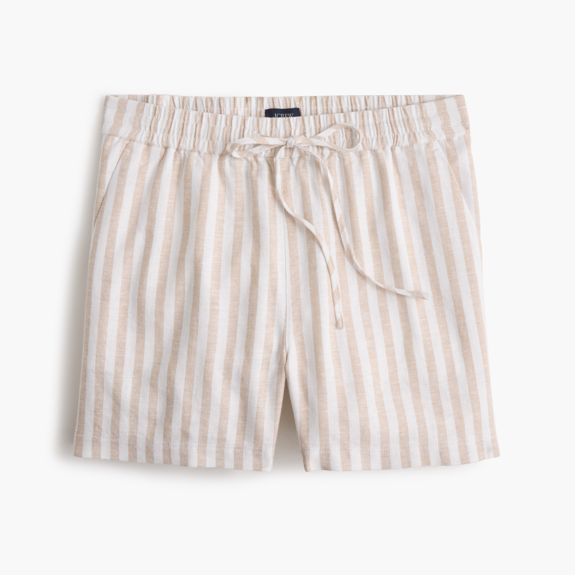 Linen-blend drawstring short